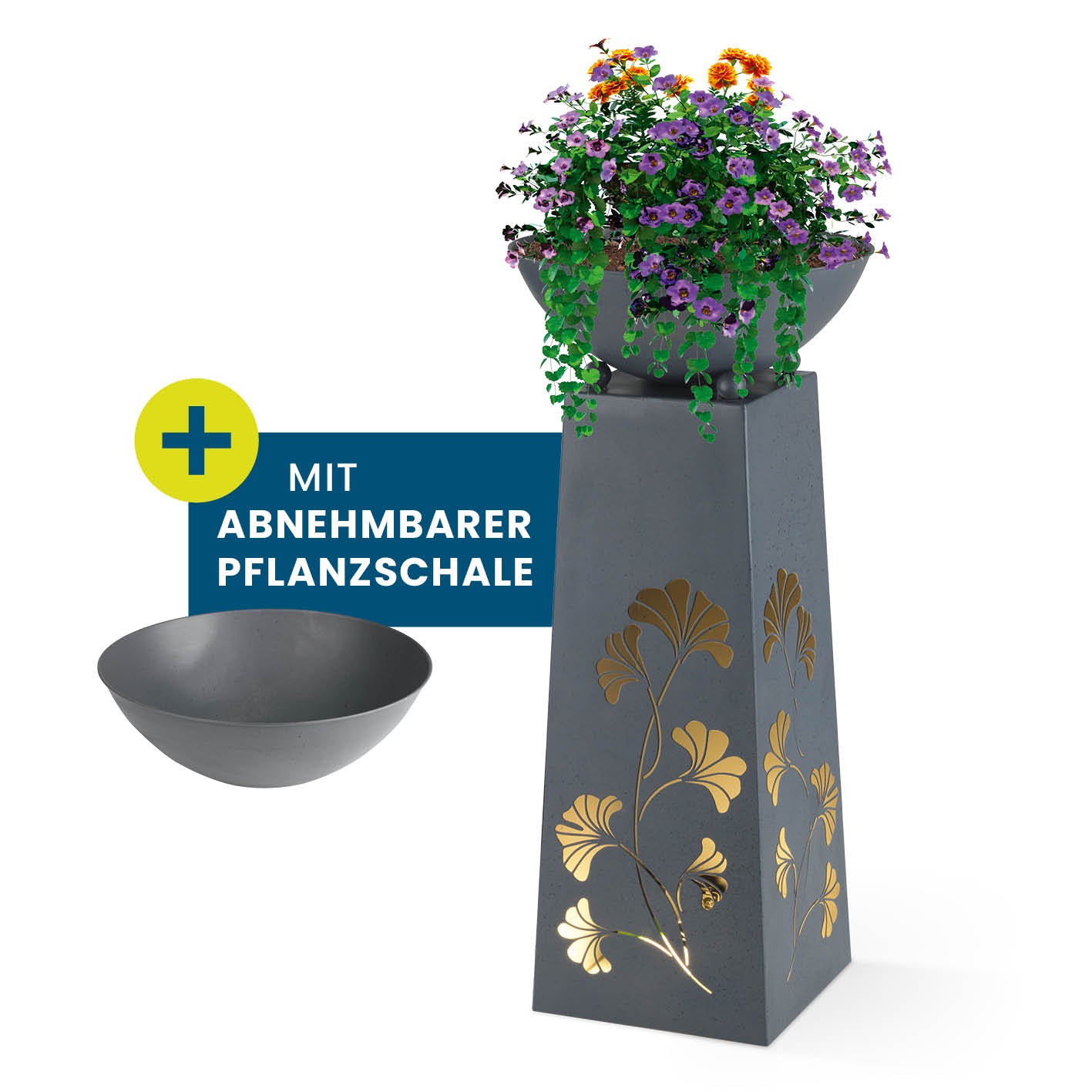 Hoberg LED Pflanzsäule in Beton-Optik