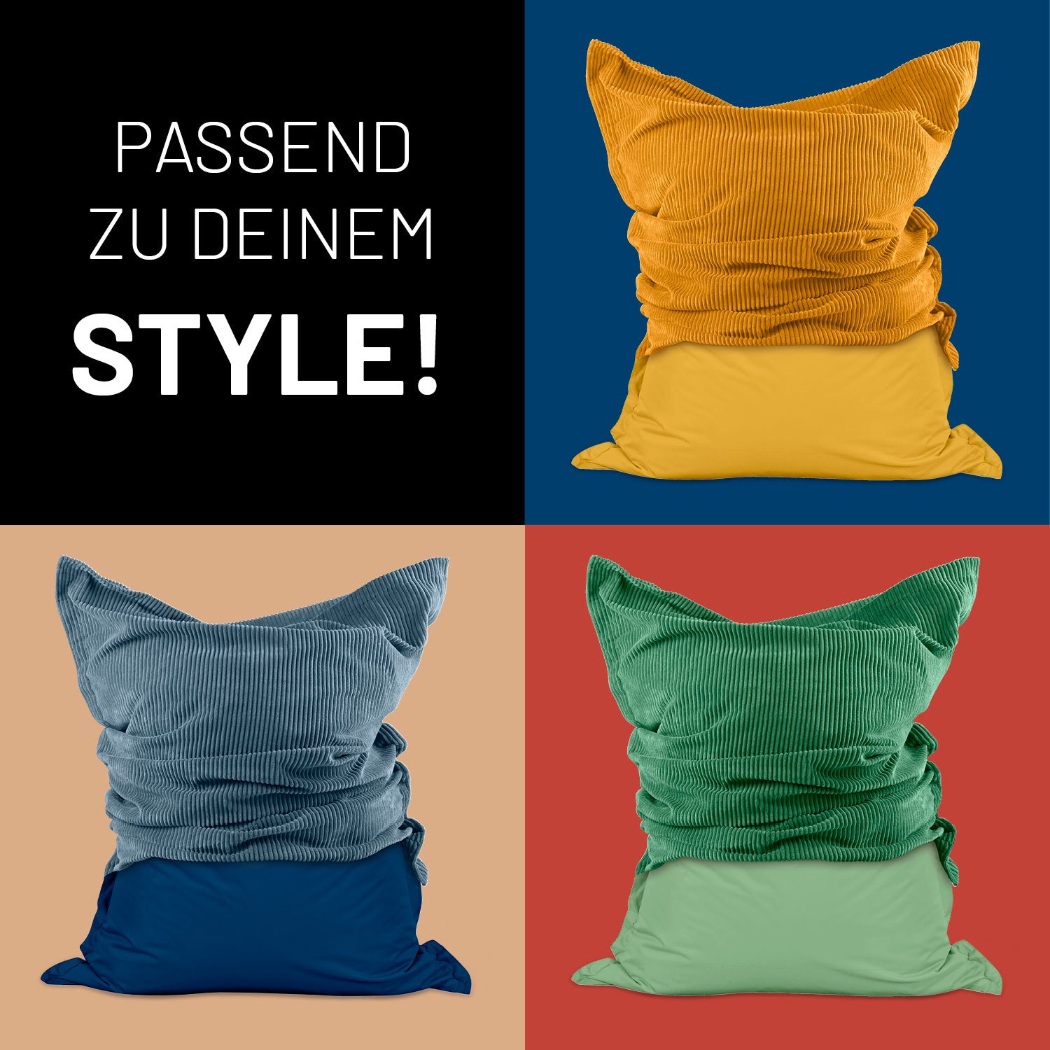 Sitzsack Classic XXL All-in-One Set - 380 L - 140 x 180 cm - Weinrot