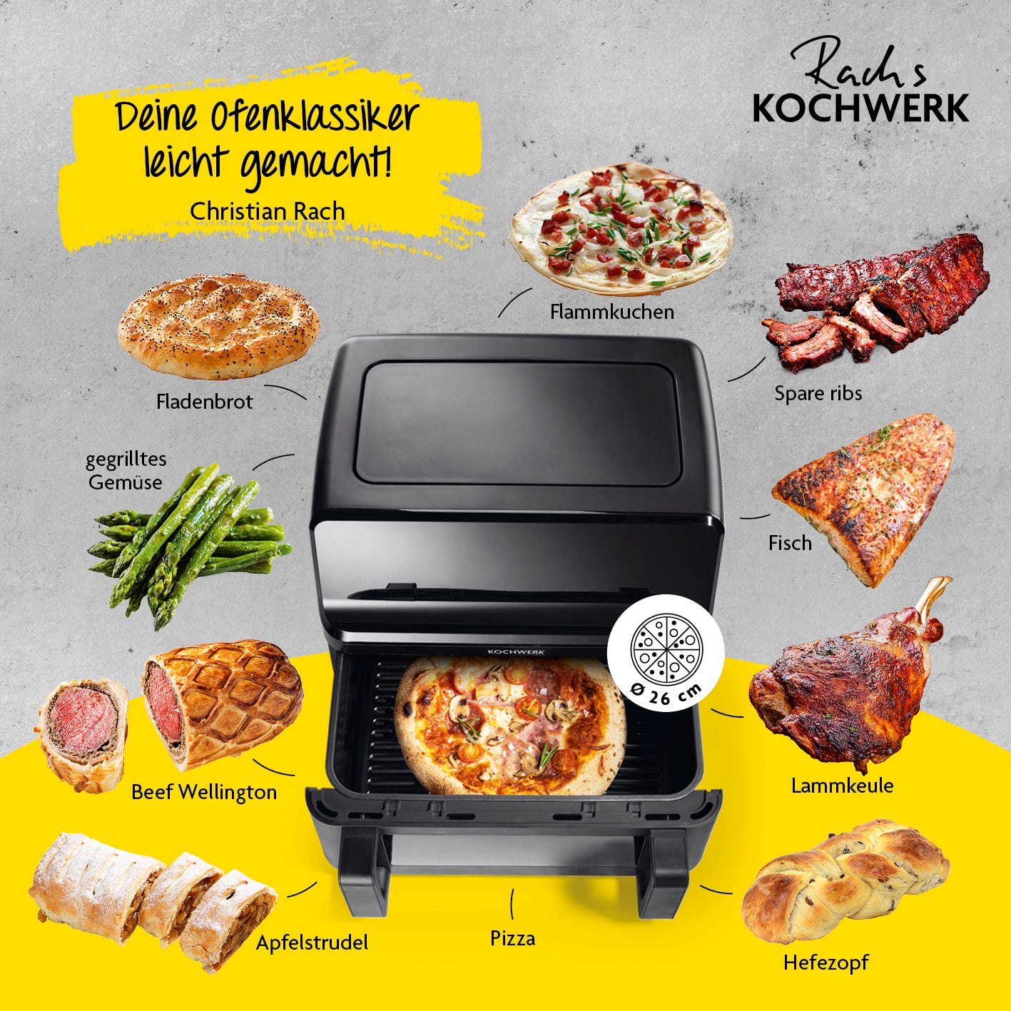 Heißluft-Fritteuse Vario-Doppelkammer 9l
