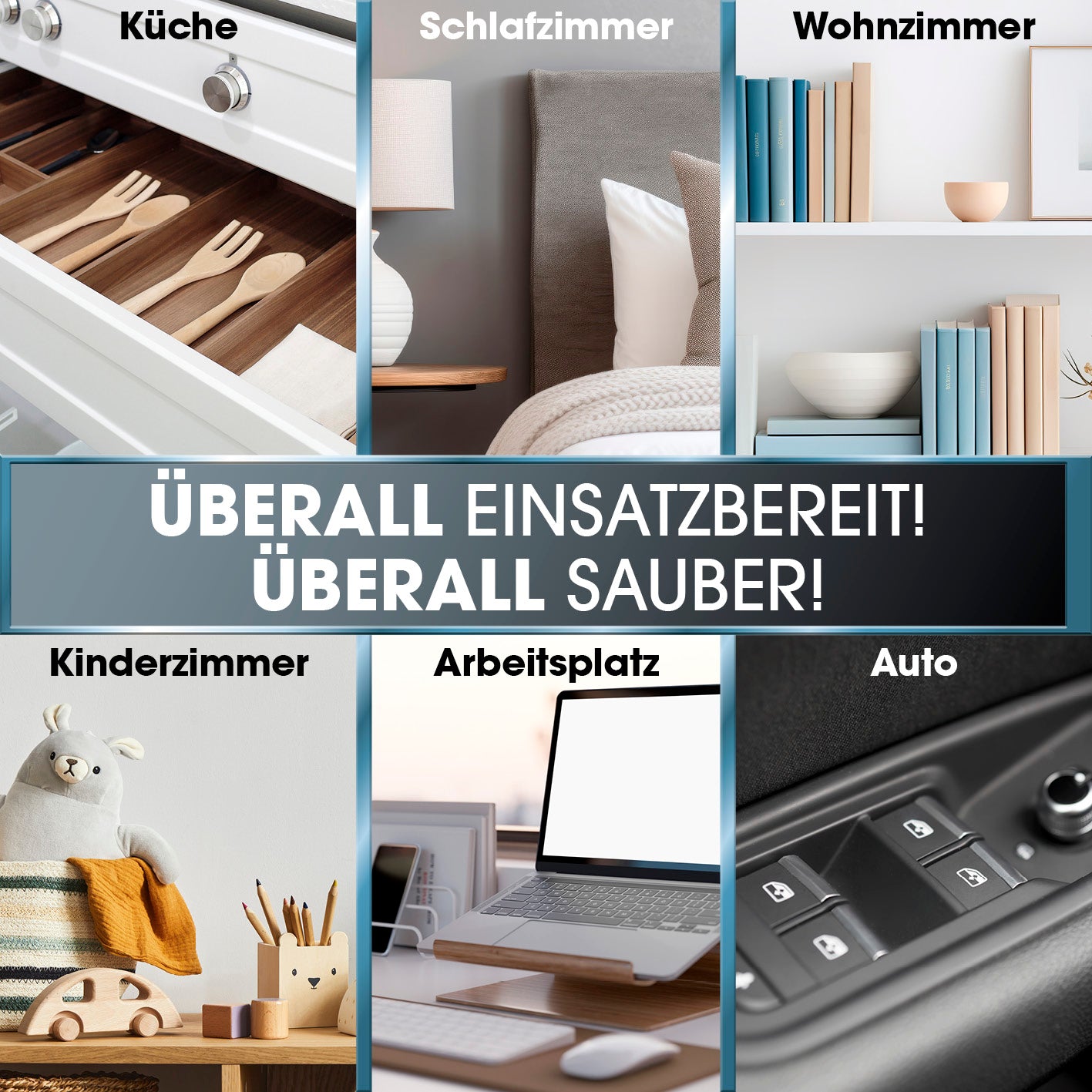 3-in-1-Akkusauger von CLEANmaxx – kabellos und vielseitig für Küche, Schlafzimmer, Wohnzimmer, Kinderzimmer, Arbeitsplatz und Auto.