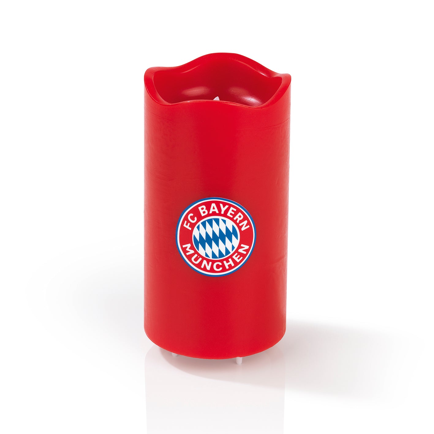 LED-Echtwachskerze - rotierende FCB-Logo-Projektion