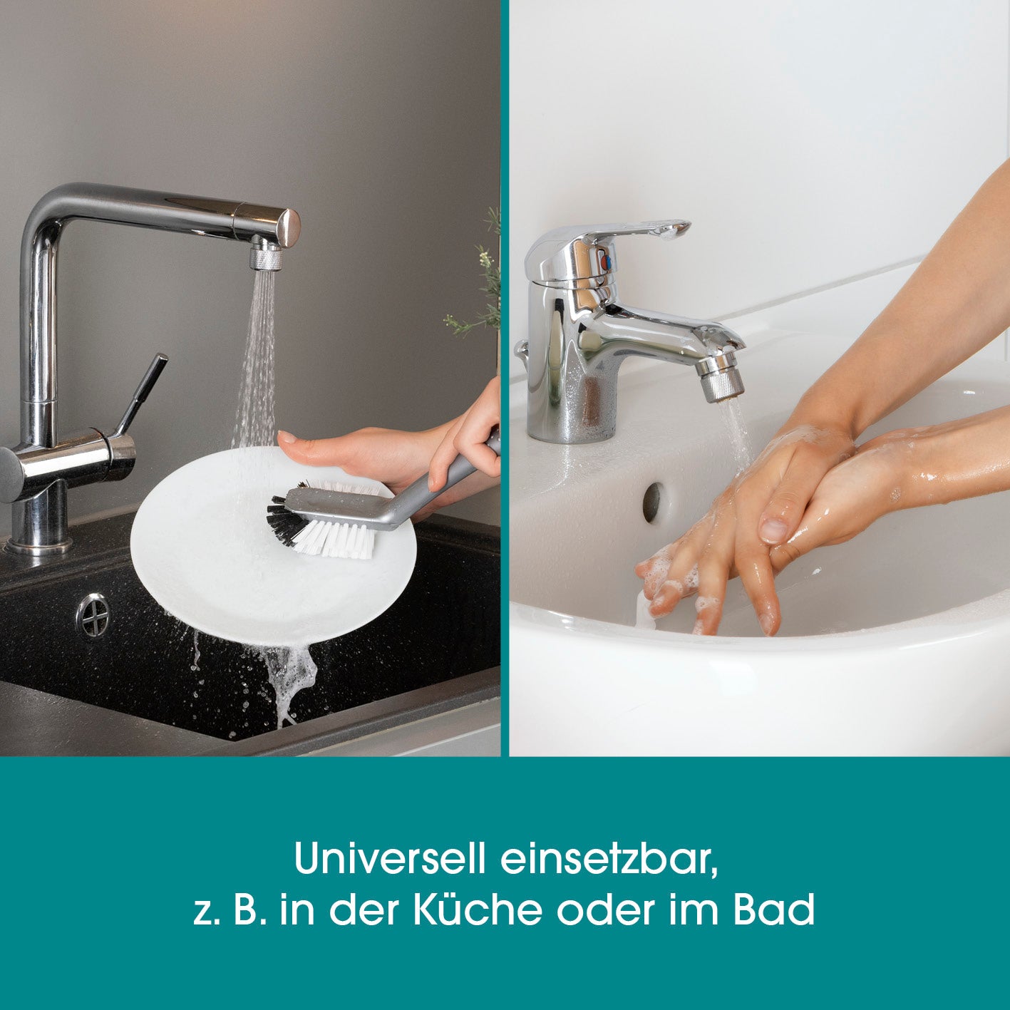 Strahlregler für Wasserarmaturen 3,5cm - Edelstahl, universell für Küche oder Bad, spart bis zu 90 % Wasser mit zwei Modi.