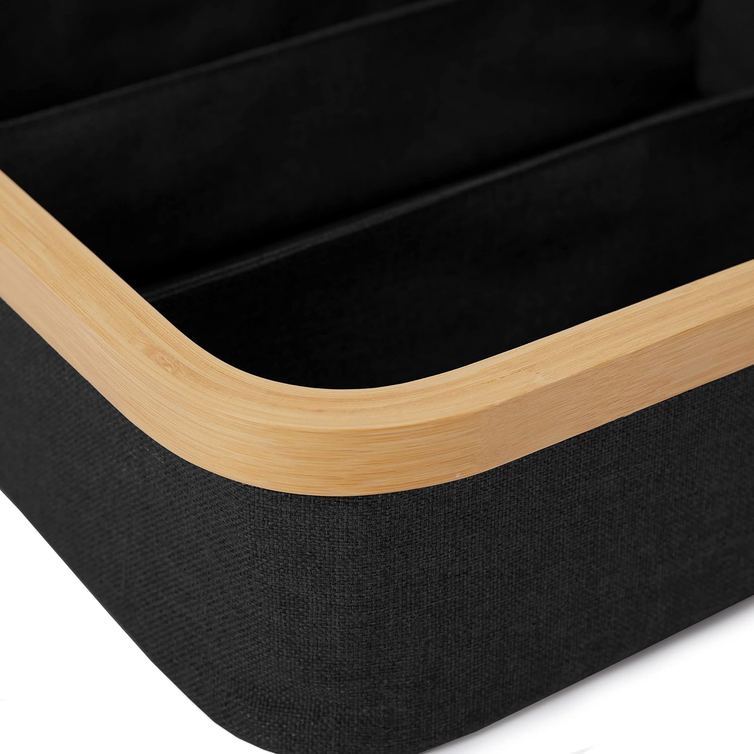 Organizer mit Bambus-Rahmen - 3er-Set - Anthrazit