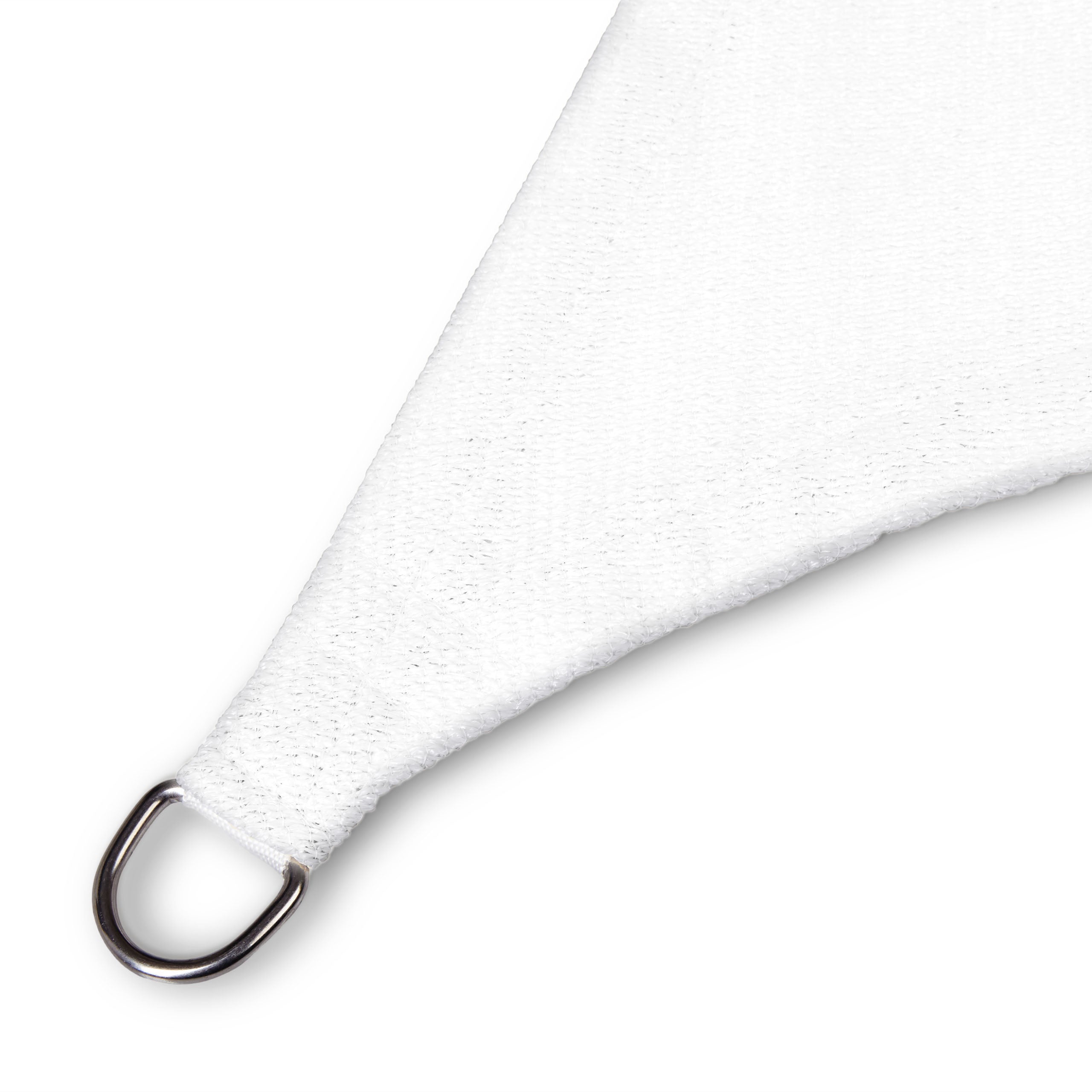 Sonnensegel 100% HDPE mit Stabilisator für UV-Schutz Dreieck 3 x 3 x 3 Meter Weiß, mit stabilem Metallring zur Befestigung