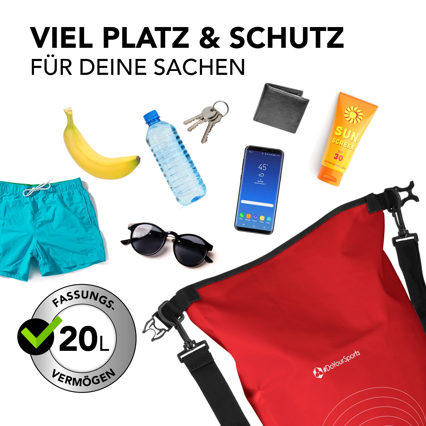 Dry Bag 20L - Rot