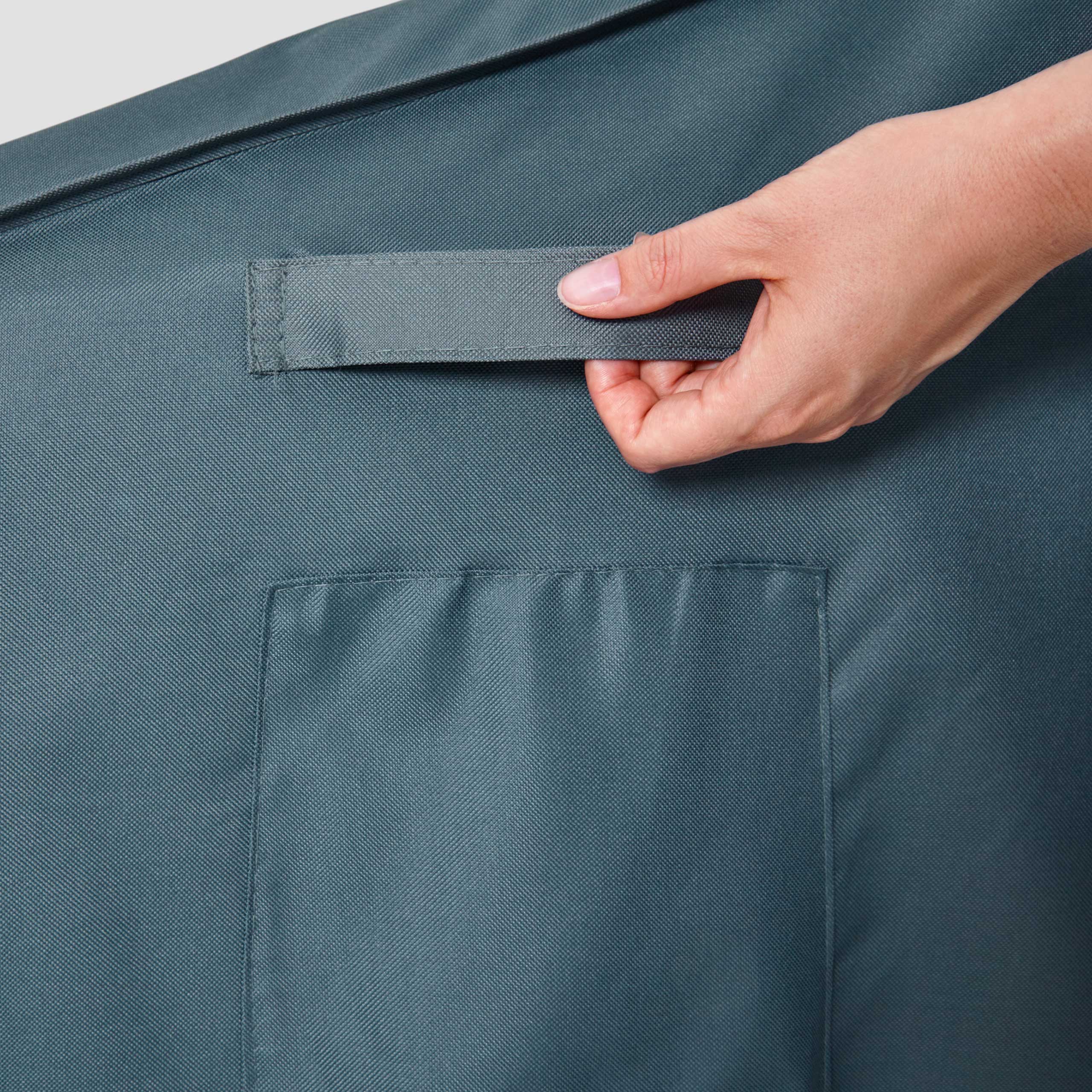 Gartenmöbelabdeckung Grill Abdeckhaube 152,4 x 63 x 125 cm Grün/Grau mit robustem Oxford 600D Gewebe und Tragegriff für sicheren Halt.