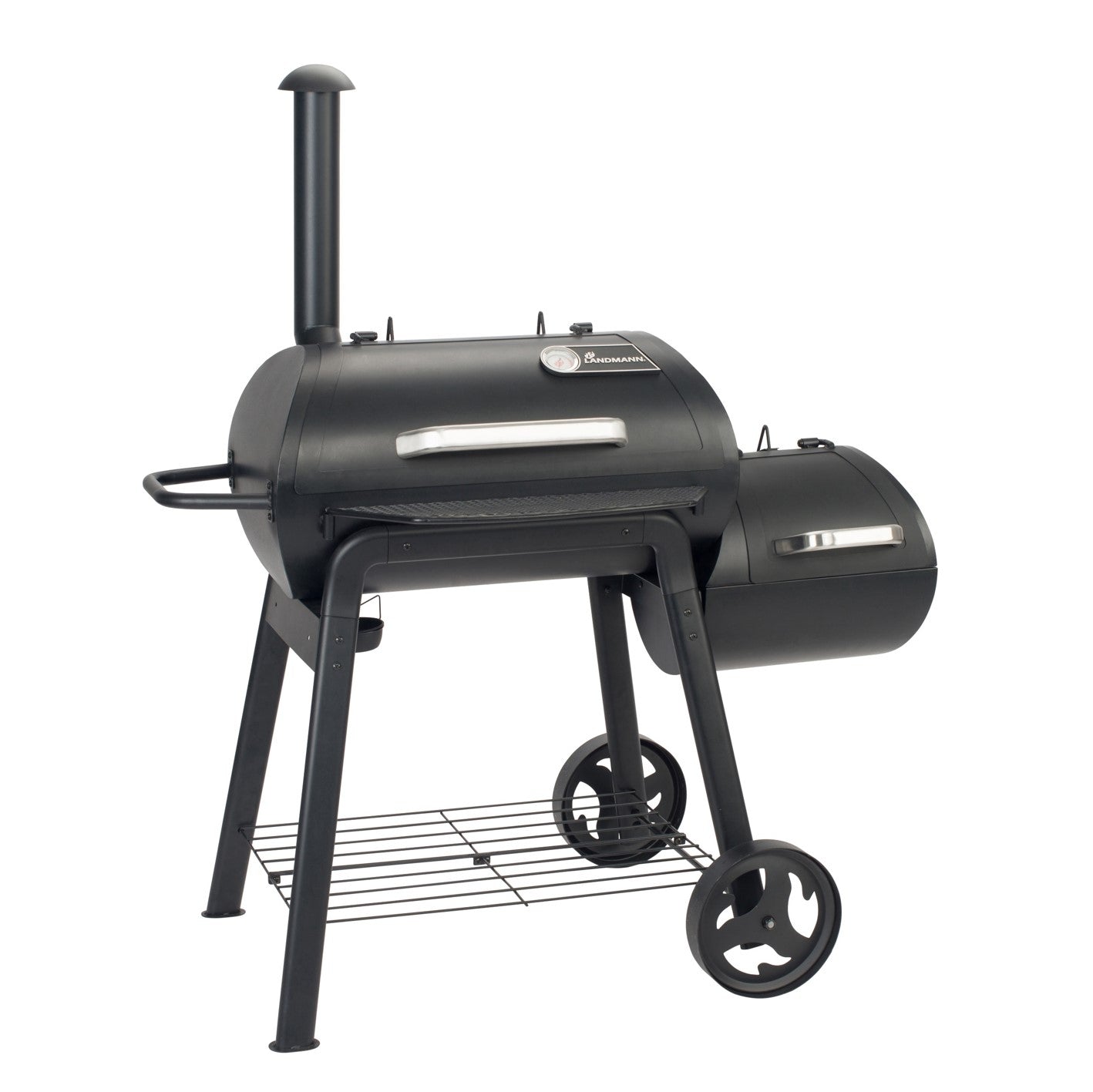 Smoker Vinson 300 klassischer 18 Zoll-Smoker mit 4-in-1 Funktion, Edelstahlgriffen und abgerundetem Design für optimale Luftzirkulation.