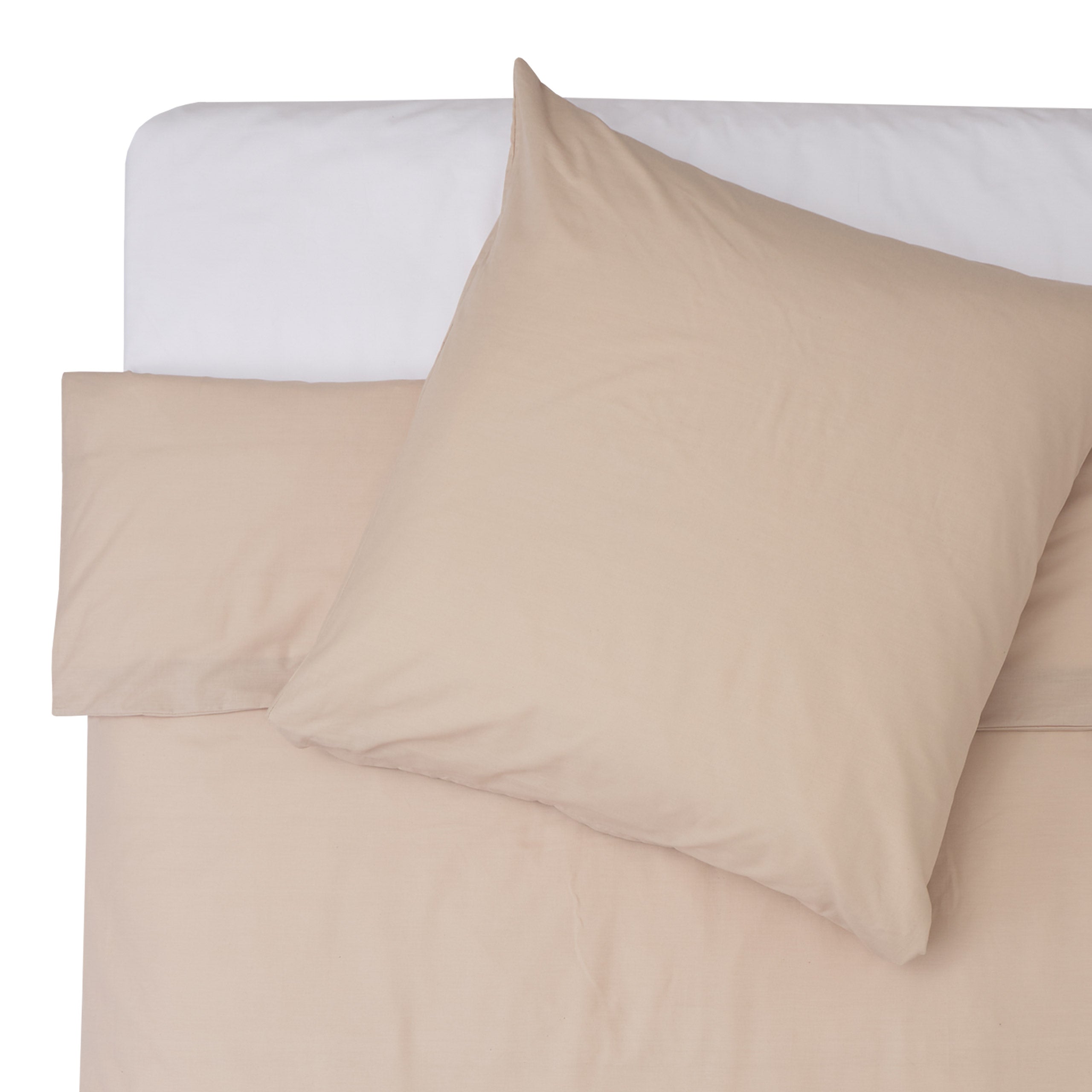 Premium Bettwäsche Everyday - Ganzjahres Bettbezug 155x200 cm & Kissenbezug 80x80 cm - Beige
