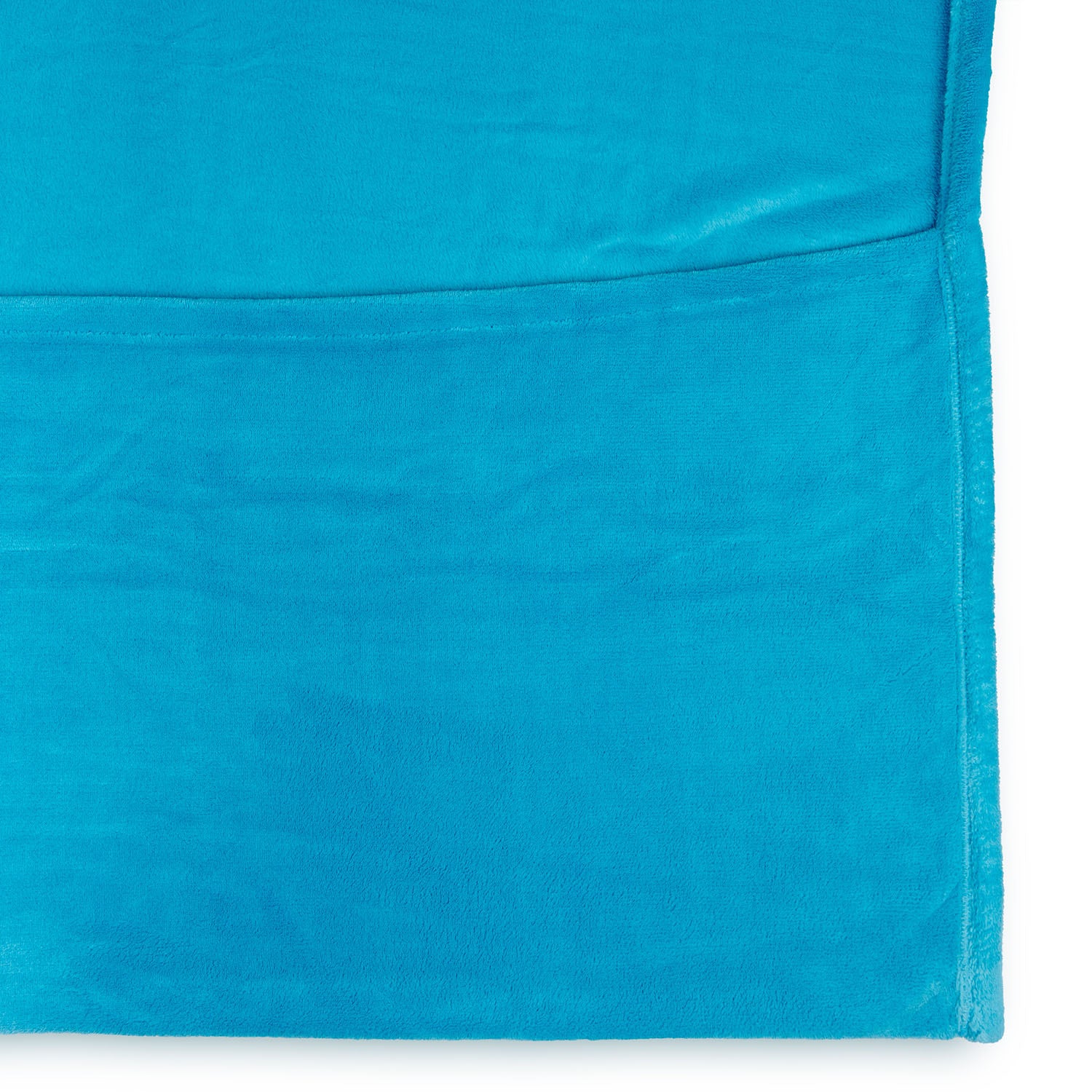 Kuscheldecke - 170 x 200 cm - 50 cm Fußtasche - Sofadecke & Tagesdecke - Himmelblau aus weichem Coral-Fleece, pflegeleicht und waschbar.