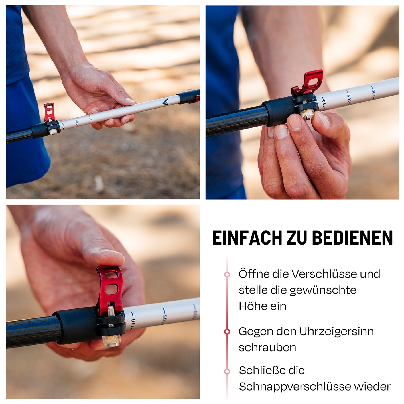 Teleskop Wanderstöcke - CarbonMix - 110 cm / 135 cm