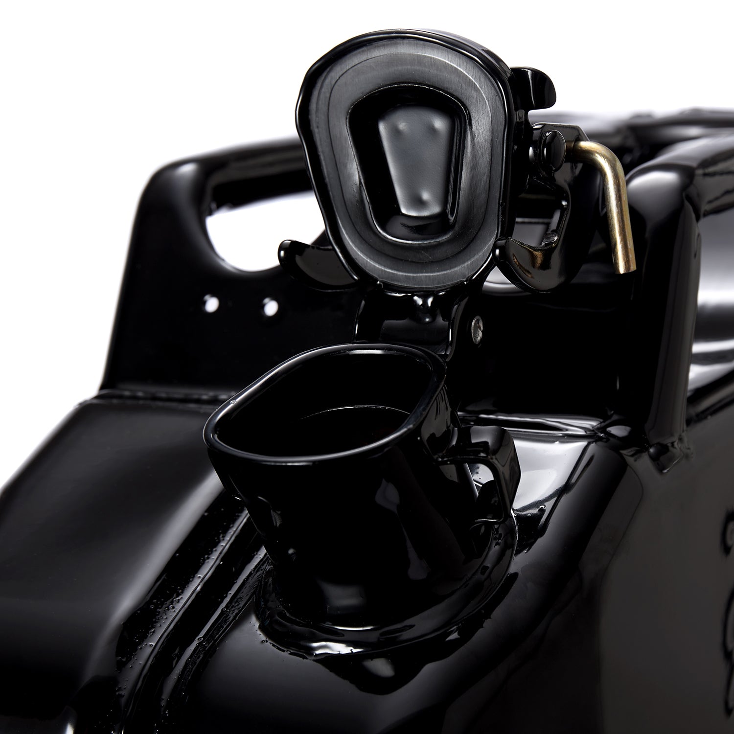 Metall Benzinkanister 20 Liter - Schwarz mit UN-Zulassung, Pulverbeschichtung für Korrosionsschutz, geeignet für Benzin und Diesel.