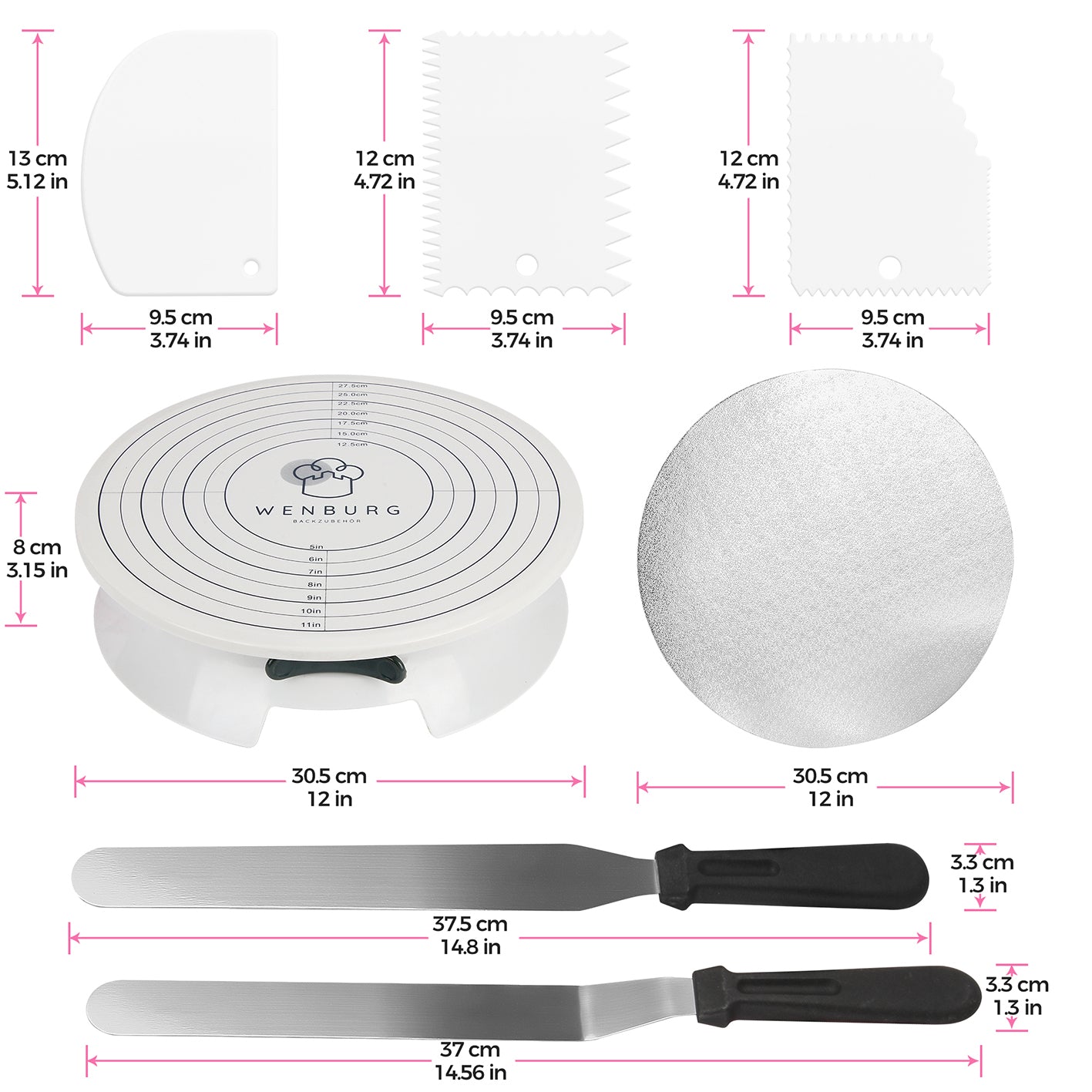 Tortendeko-Set mit drehbarer Tortenplatte