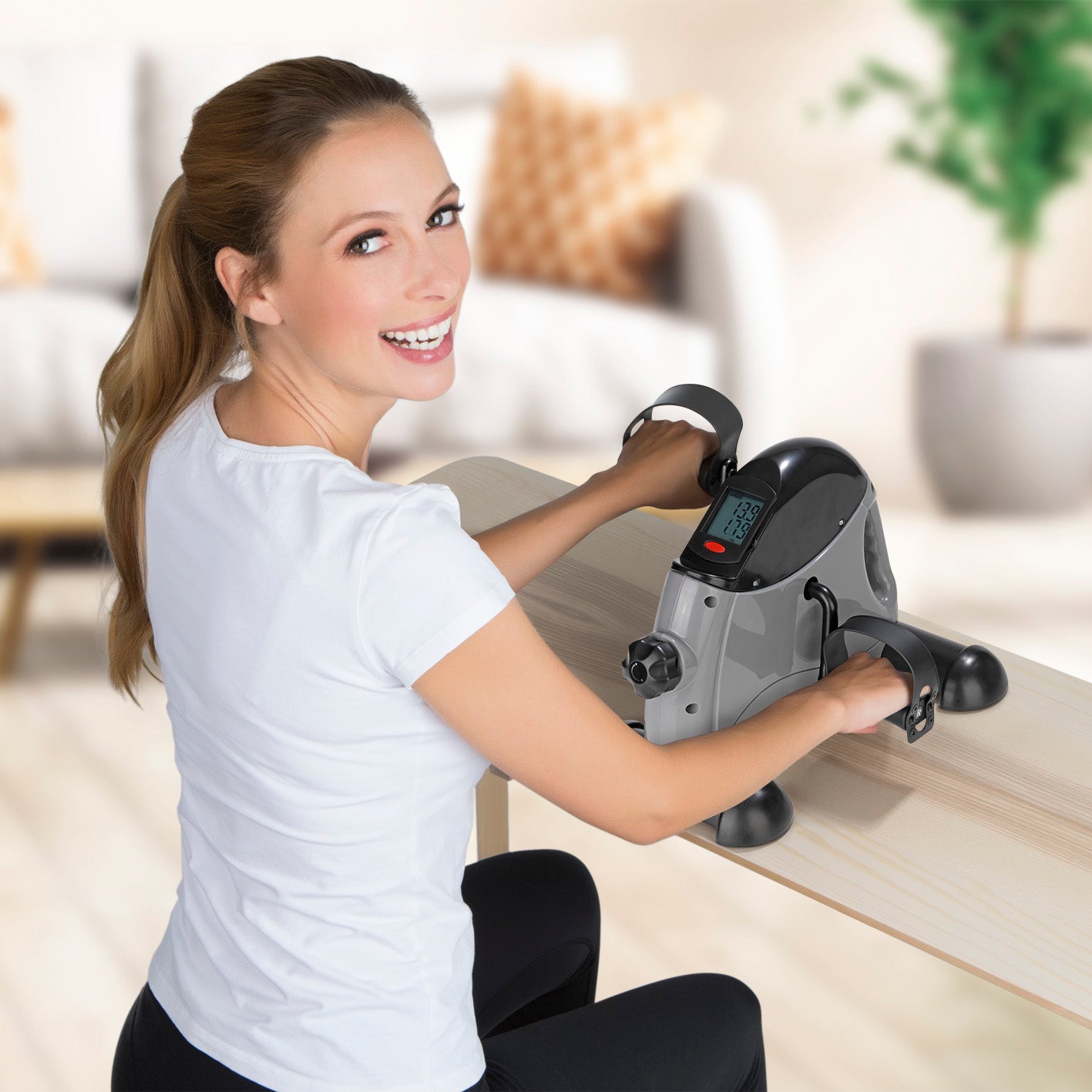 Mini-Trainer mit Metallschwungrad - grau/schwarz