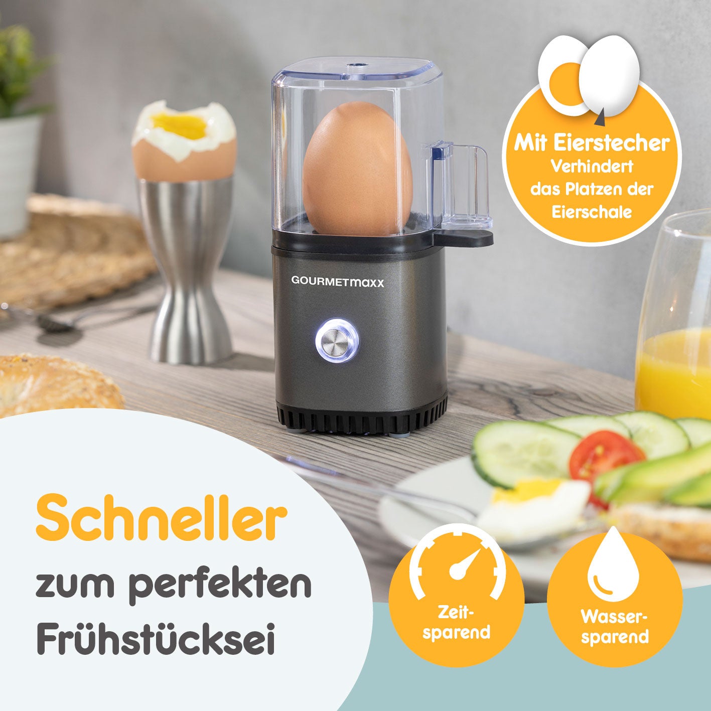 Design-Eierkocher 1 Ei - Anthrazit