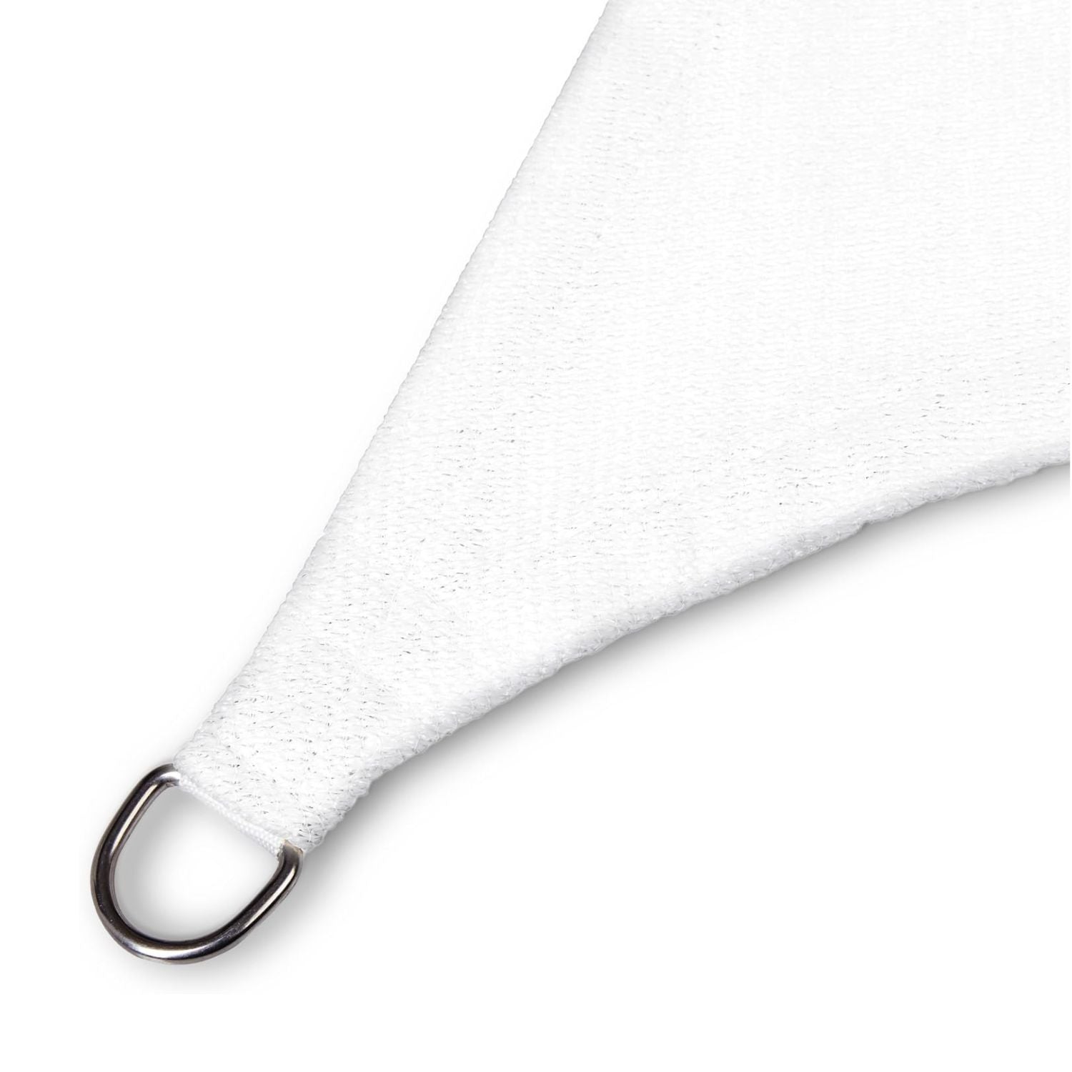 Sonnensegel 100% HDPE mit Stabilisator für UV-Schutz - Quadrat 3 x 3 Meter - Weiß mit stabilem Metallring und doppelt genähtem Rand.