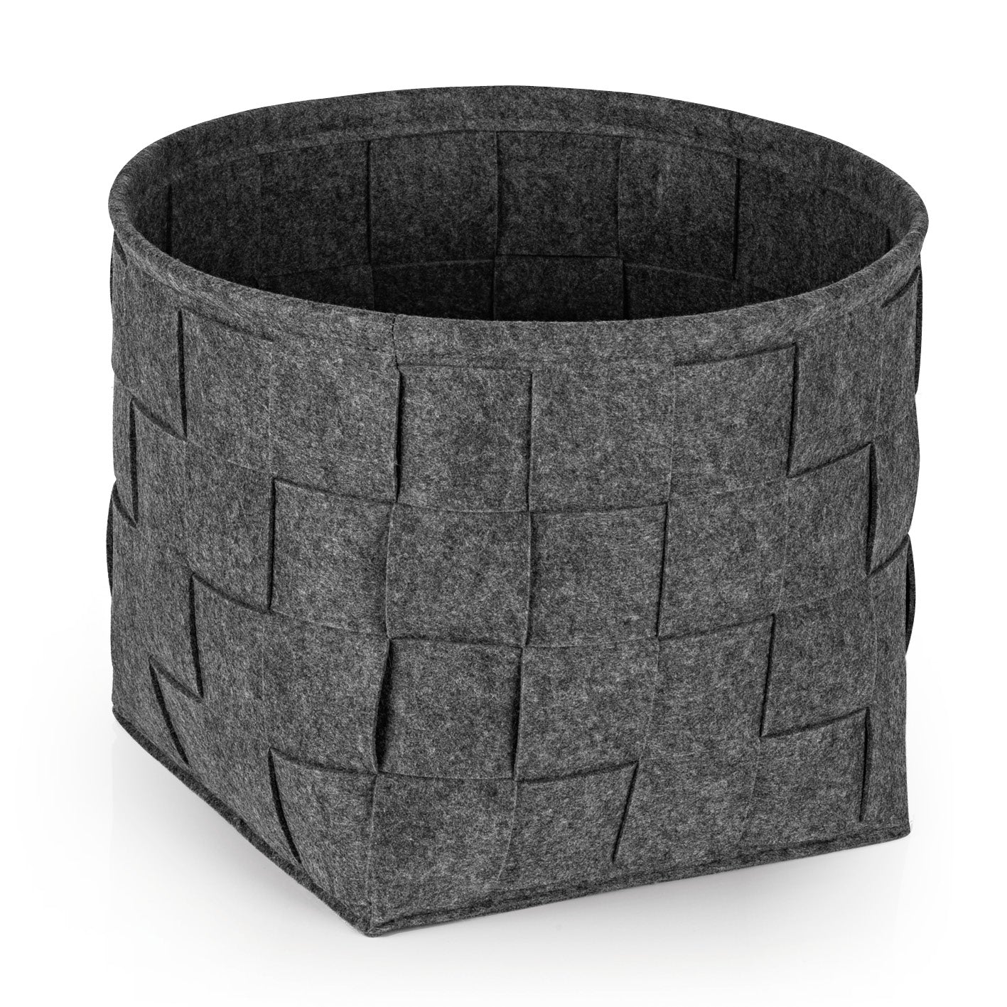 Filz-Aufbewahrungskorb M - 32 x 32 x 32 cm - Dunkelgrau, moderner, faltbarer und strapazierfähiger Aufbewahrungskorb aus Filz.