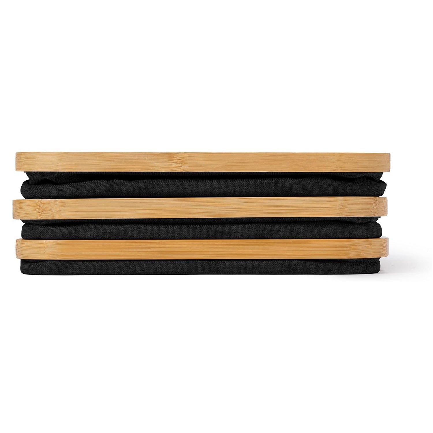 Organizer mit Bambus-Rahmen - 3er-Set - Anthrazit
