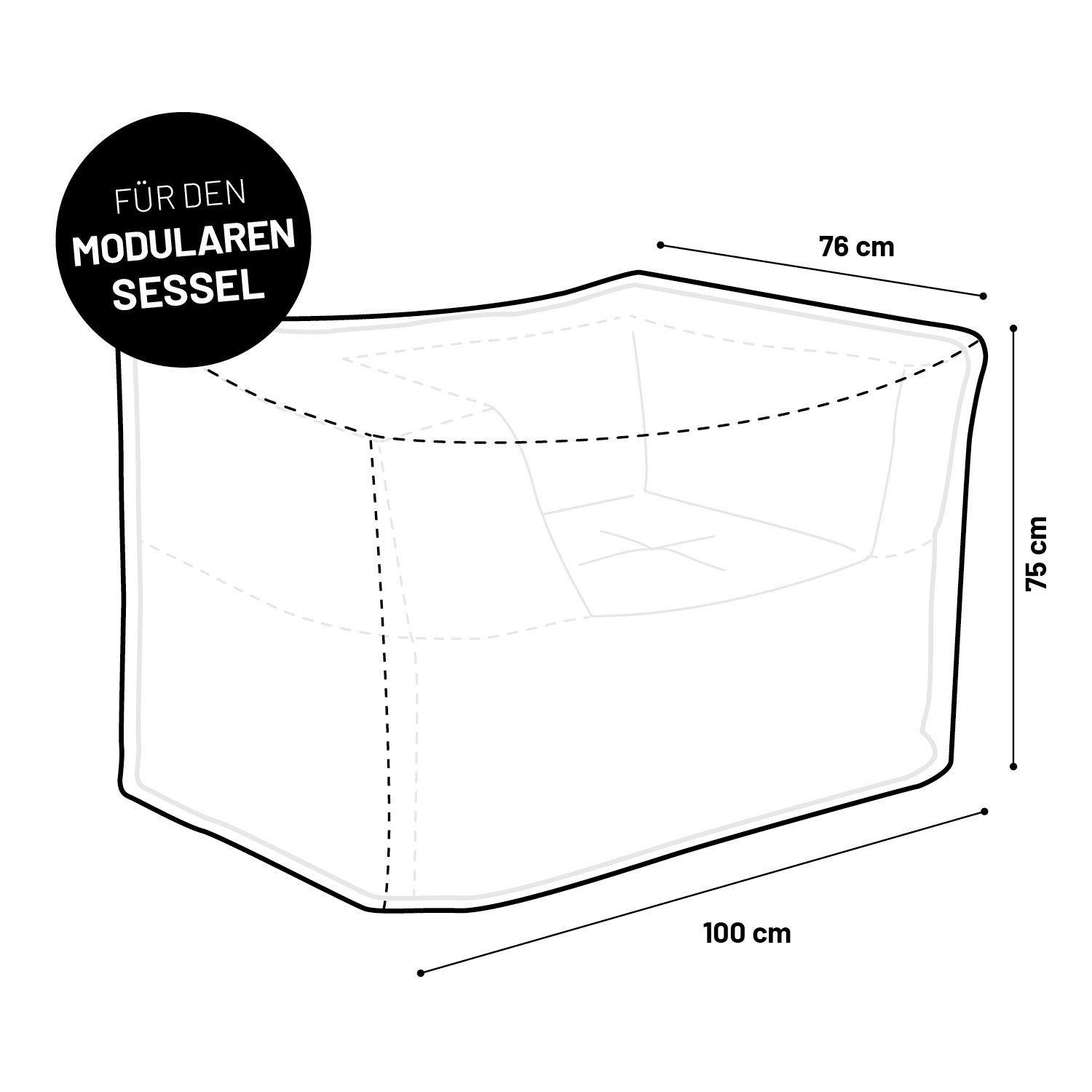 Wetterschutzhaube für den Modularen Sessel - 100 x 76 x 75 cm