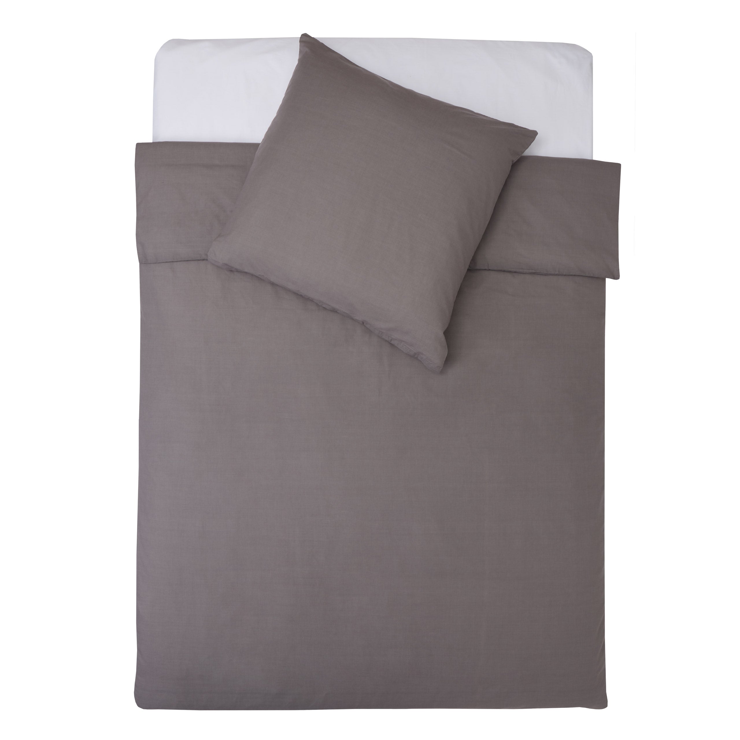 Premium Bettwäsche Everyday - Ganzjahres Bettbezug 155x200 cm & Kissenbezug 80x80 cm in Anthrazit, Polycotton, YKK Reißverschluss.