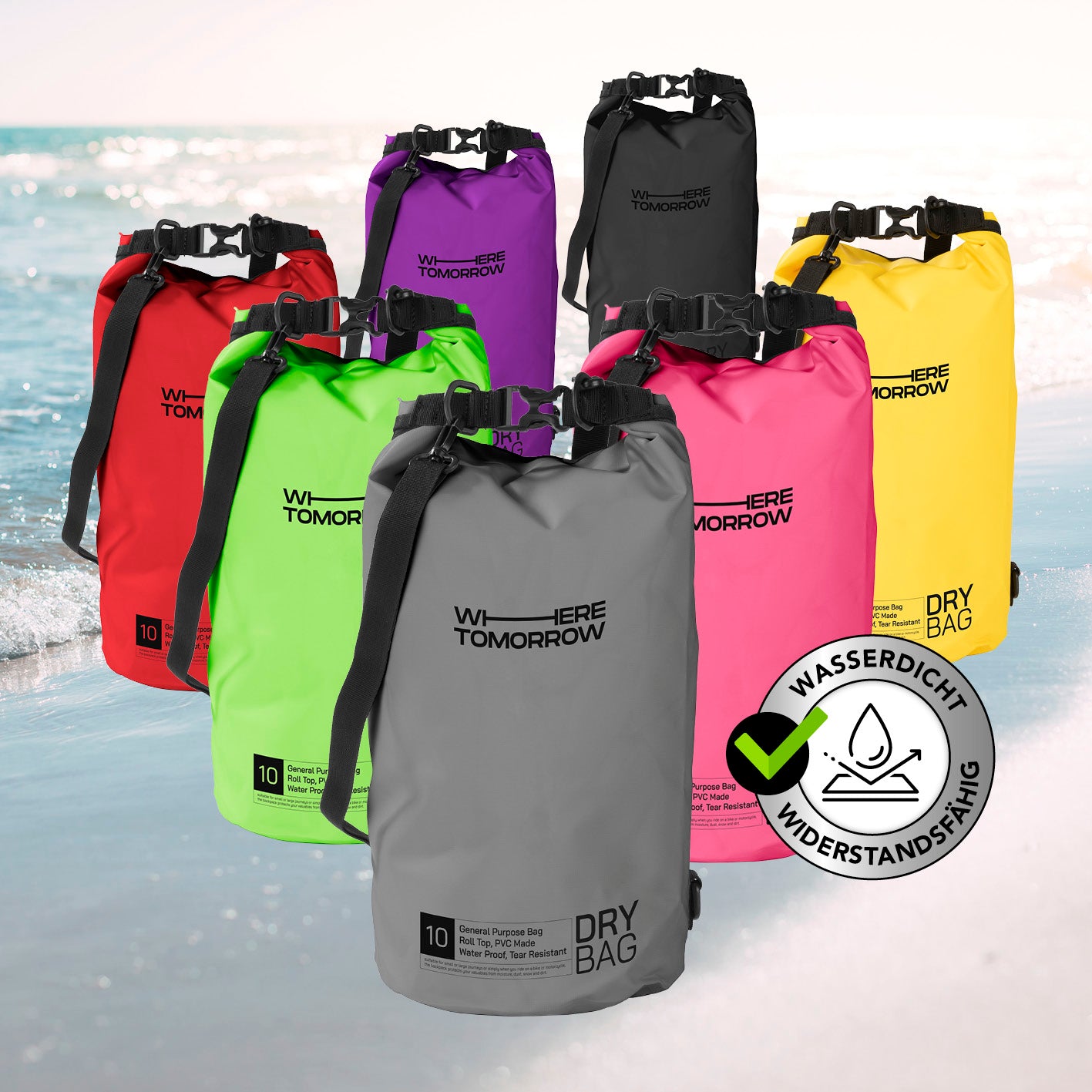 Dry Bag 10L - Style 01 - Grau