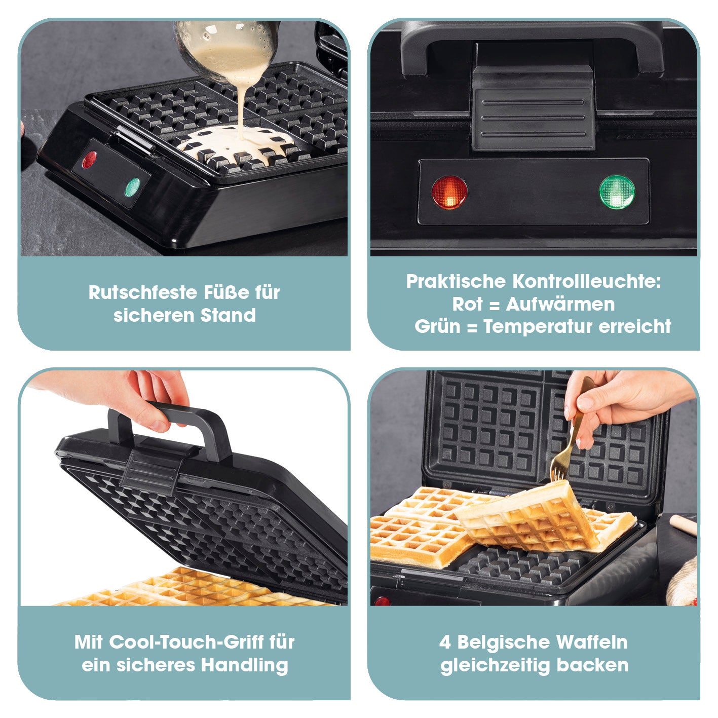Waffeleisen für Belgische Waffeln