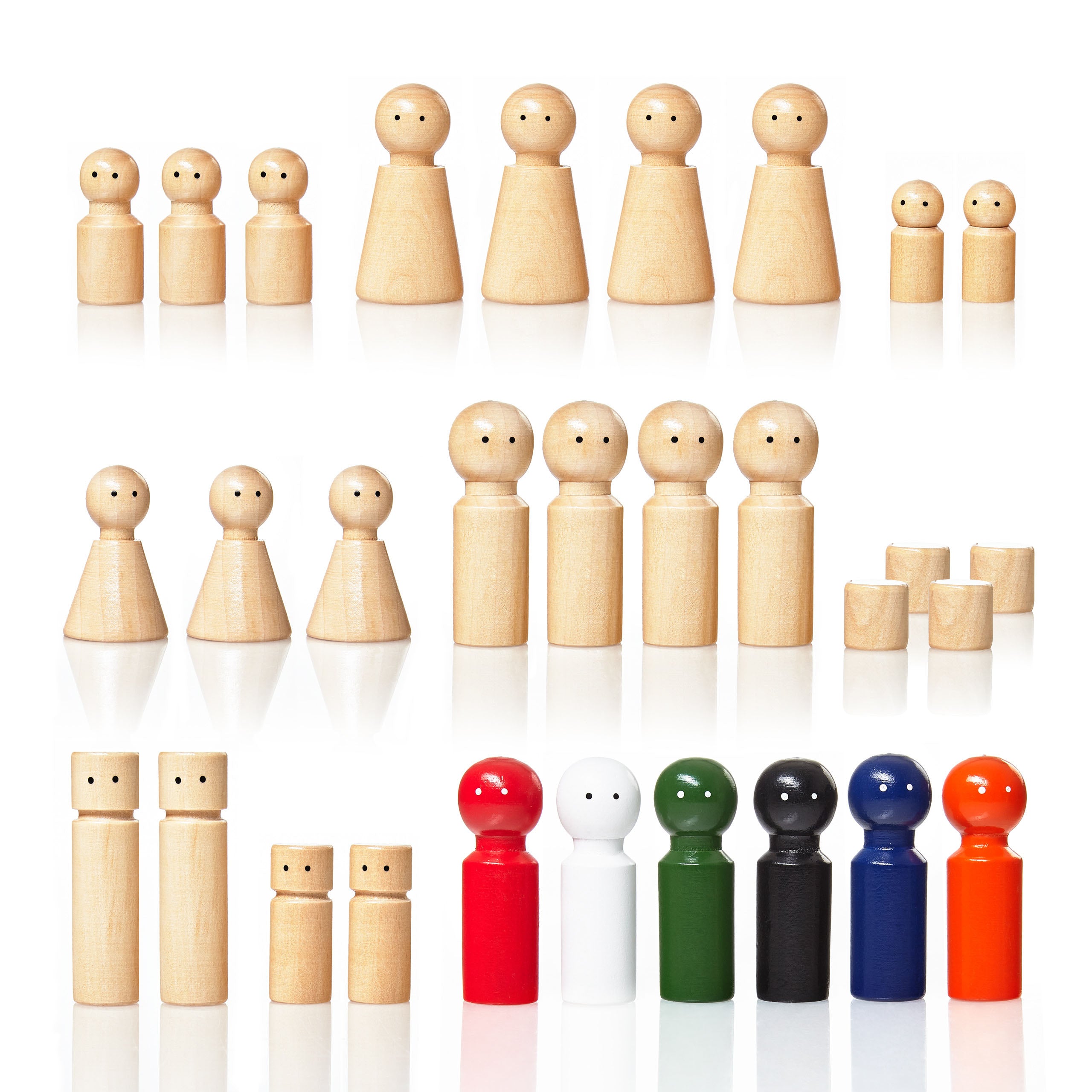 Familienaufstellung Familienbrett Systembrett Set aus Holz - 32 Teile