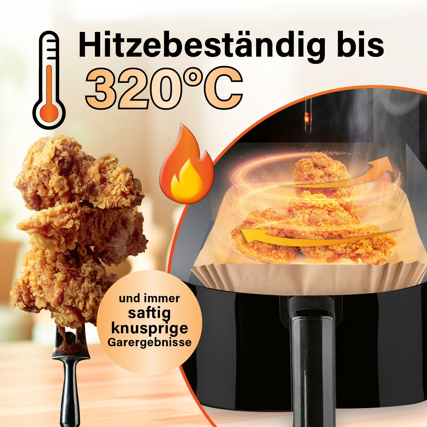 Backpapierschalen für Doppelkorb-Heißluftfritteusen 3–5 l, 100 Stück