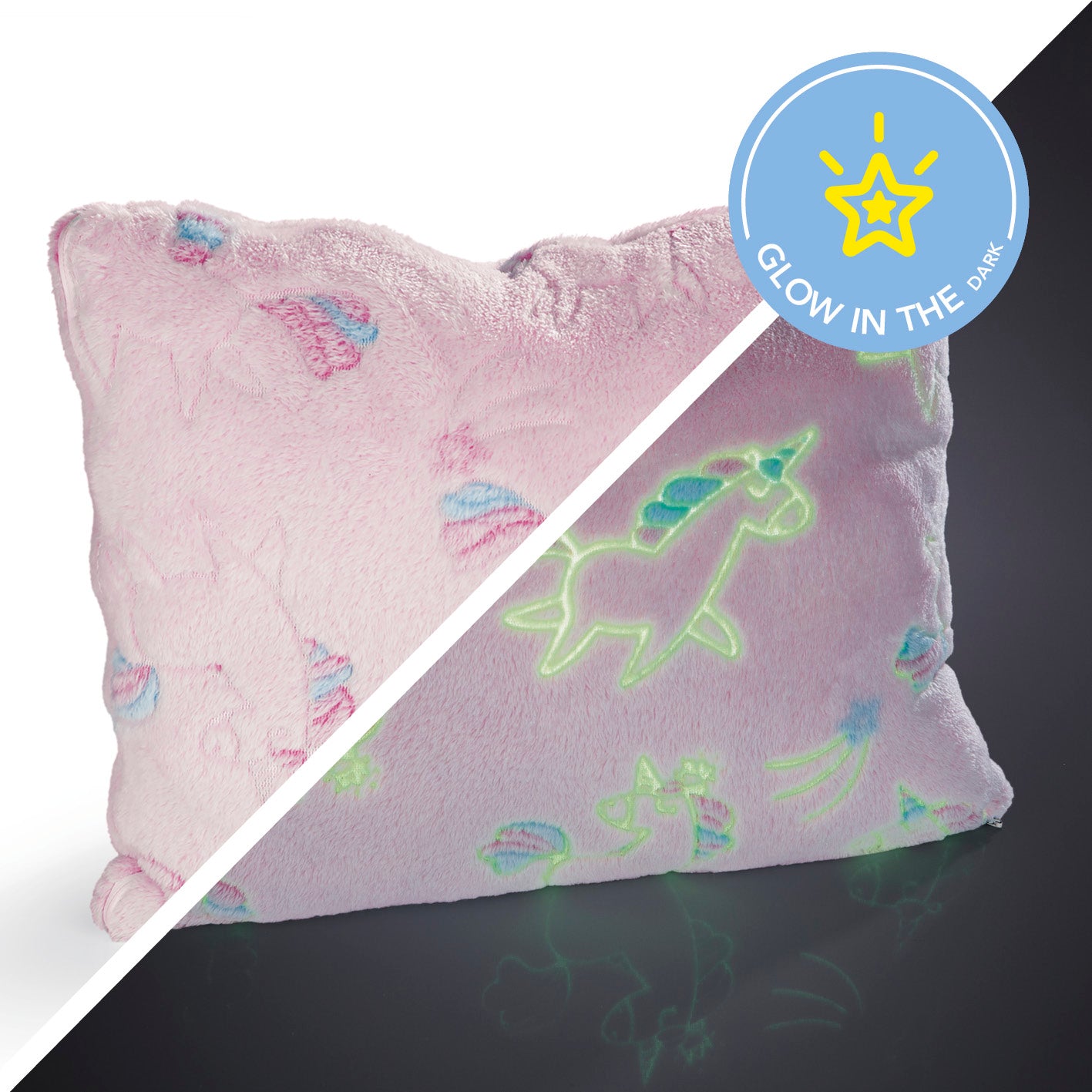 Verwandlungskissen Glow in the dark - Kuschelkissen & Kuscheldecke - Einhorn