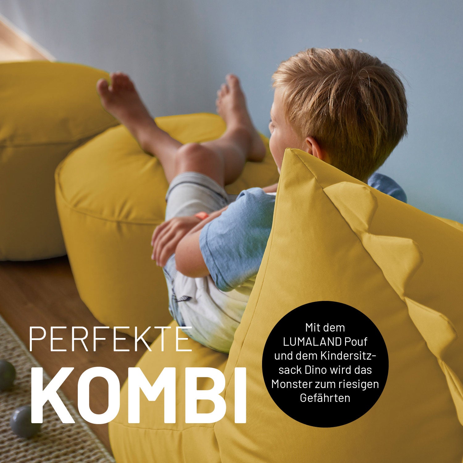 Kindersitzsack Animal Line Monster (180 L) - indoor & outdoor - Senfgelb