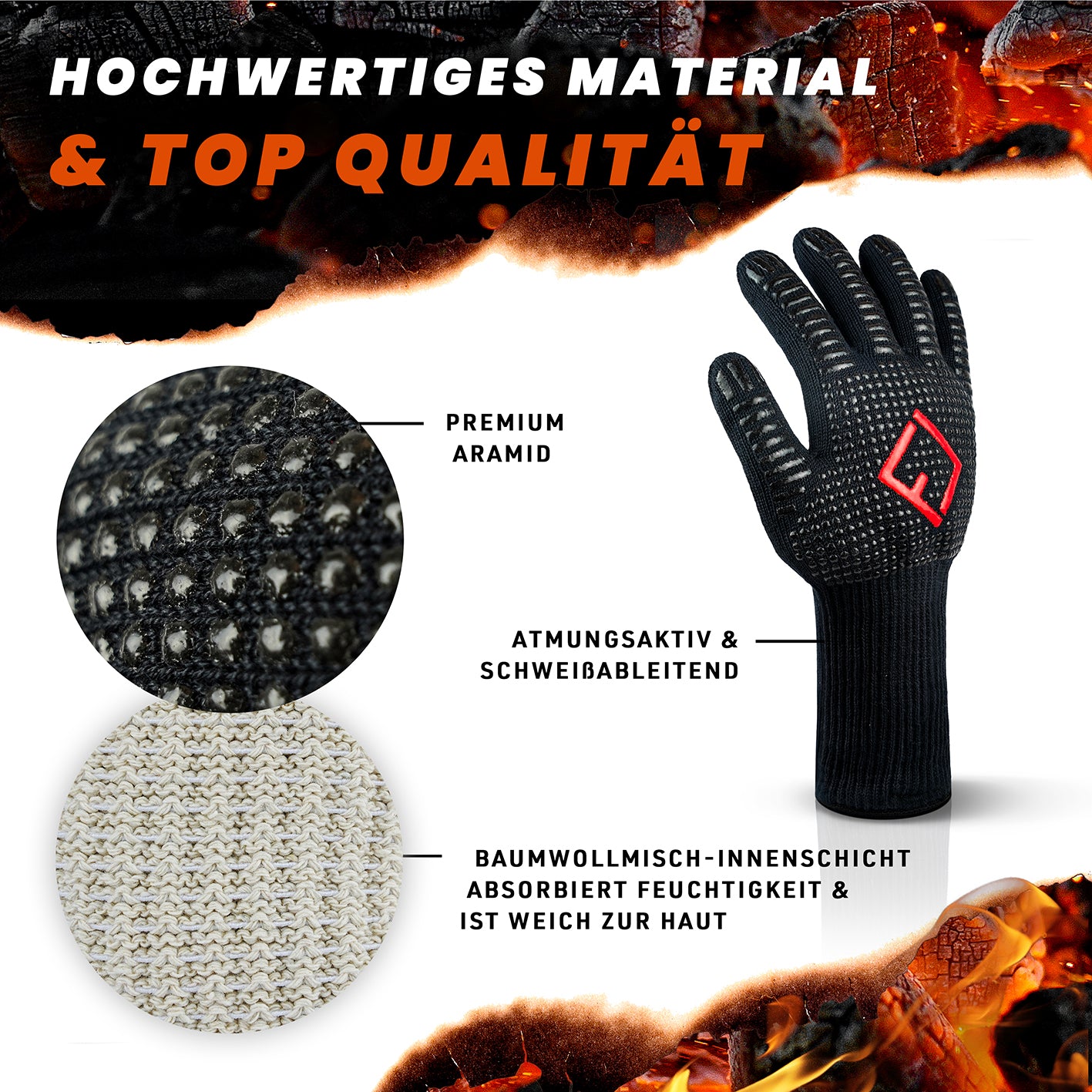 Grillhandschuhe - Größe L