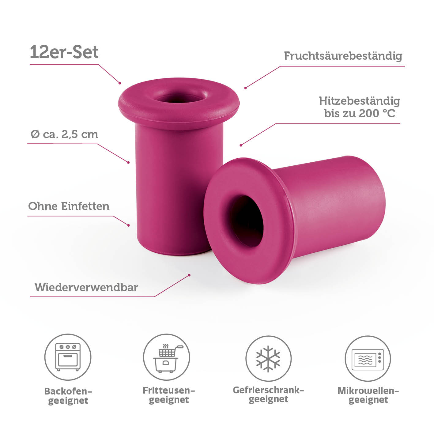Silikon-Backförmchen - 12er-Set
