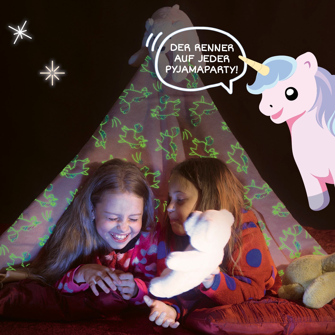 Verwandlungskissen Glow in the dark - Kuschelkissen & Kuscheldecke - Einhorn