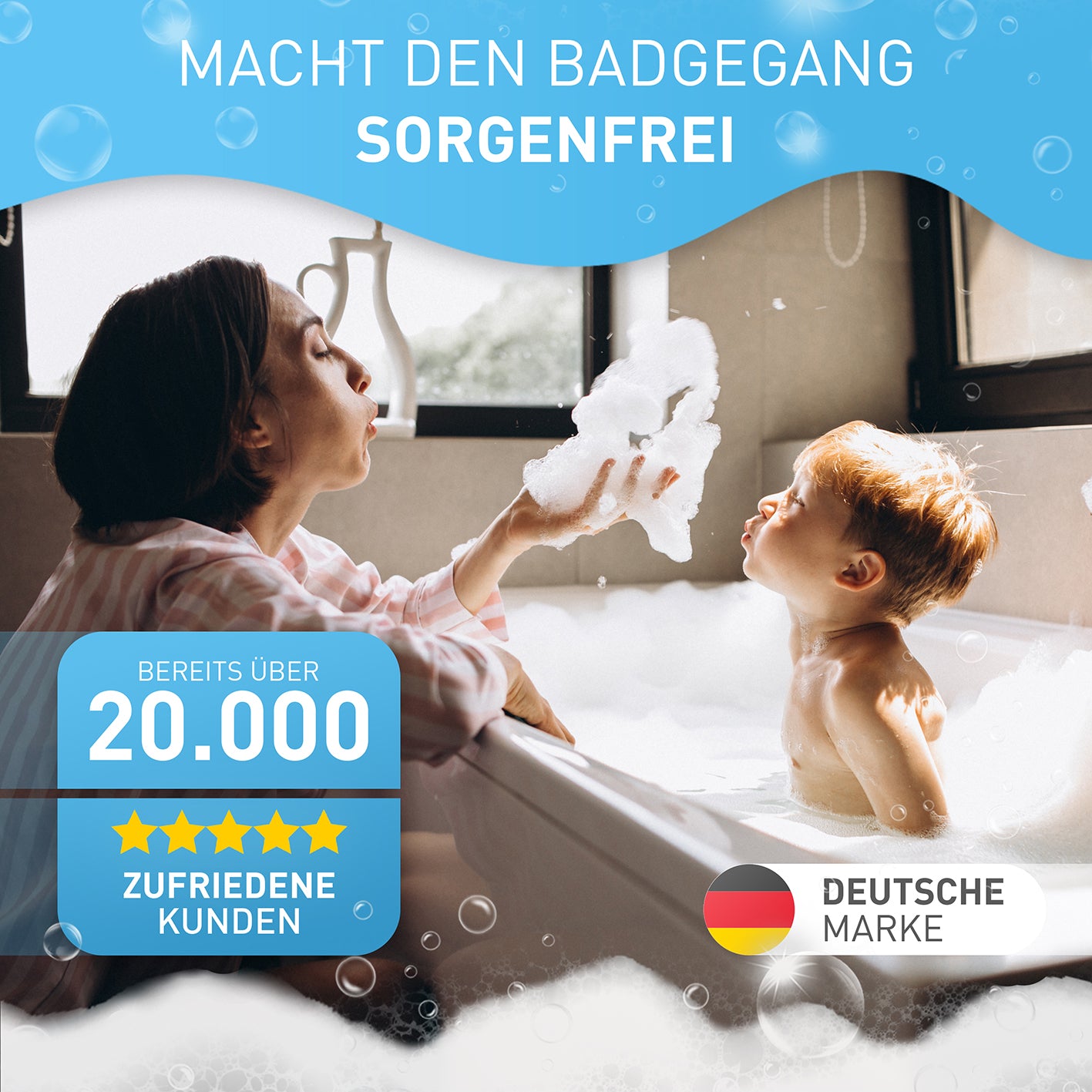 Badewannenmatte - Weiß - 100 x 40 cm, rutschfest, BPA-frei, mit 200 Saugnoppen, für sichere und komfortable Badewanne mit kindersicherem Material.
