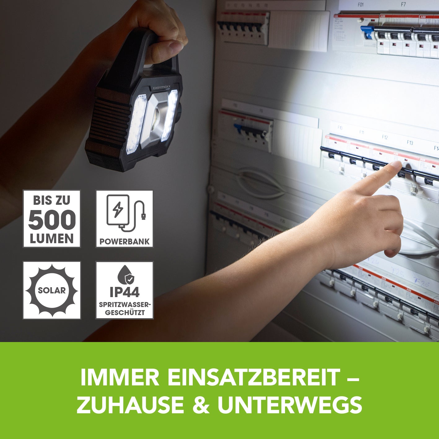 Solar-Arbeitsleuchte mobil - Schwarz
