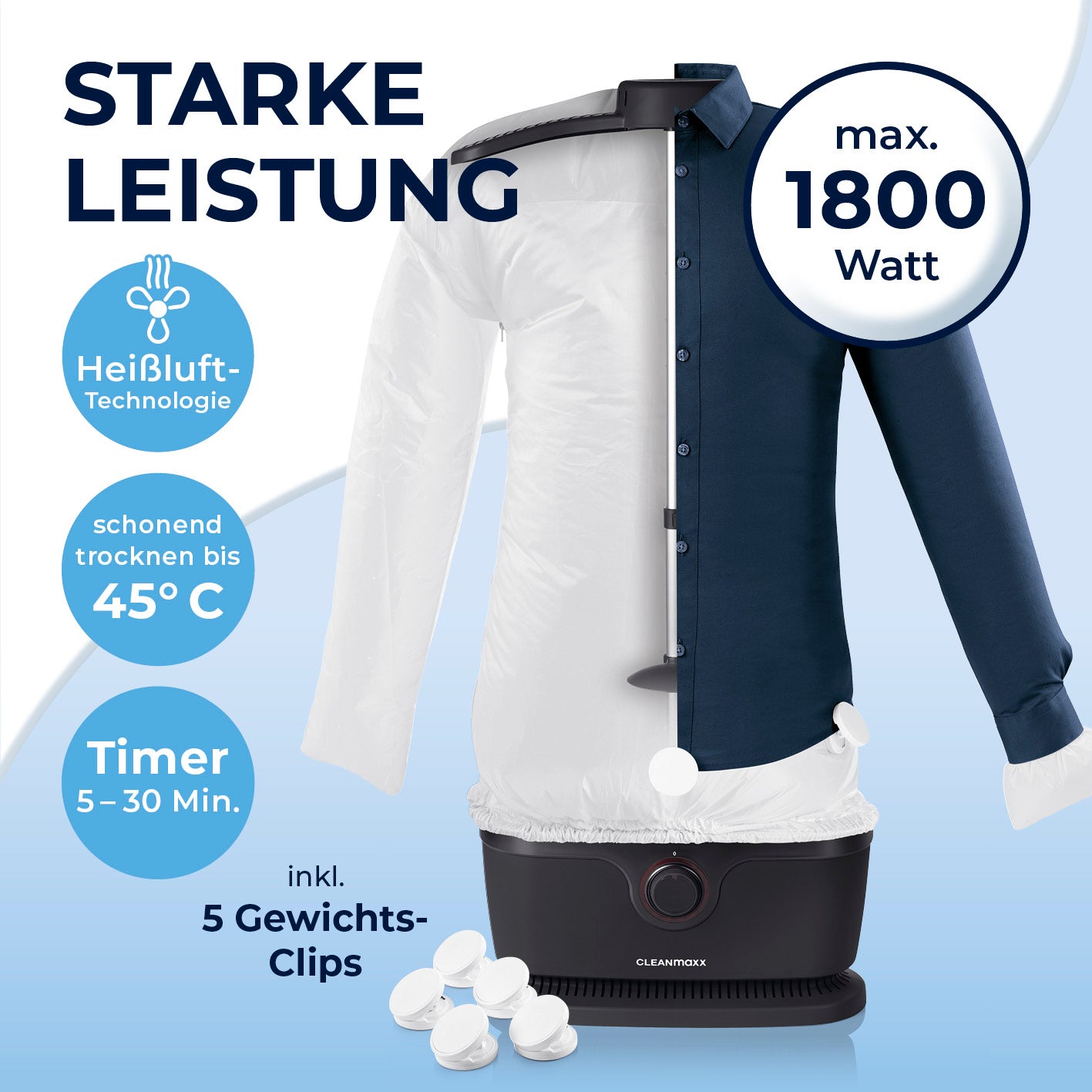 Hemdenbügler PRO mit Hosenaufsatz - Schwarz