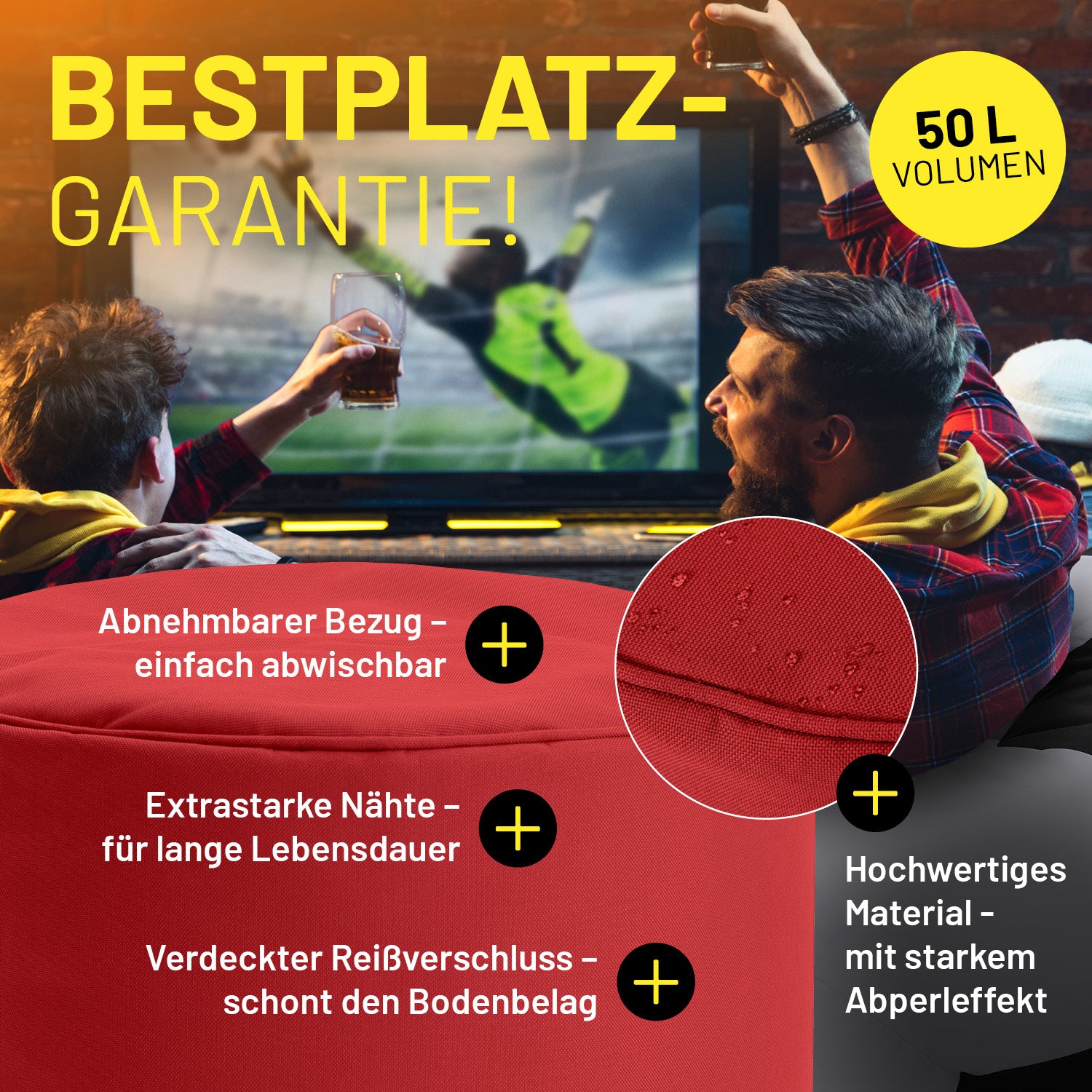 EM 2024 3er Deutschland-Set - je 1 x Schwarz, Rot & Gelb - in-/outdoor