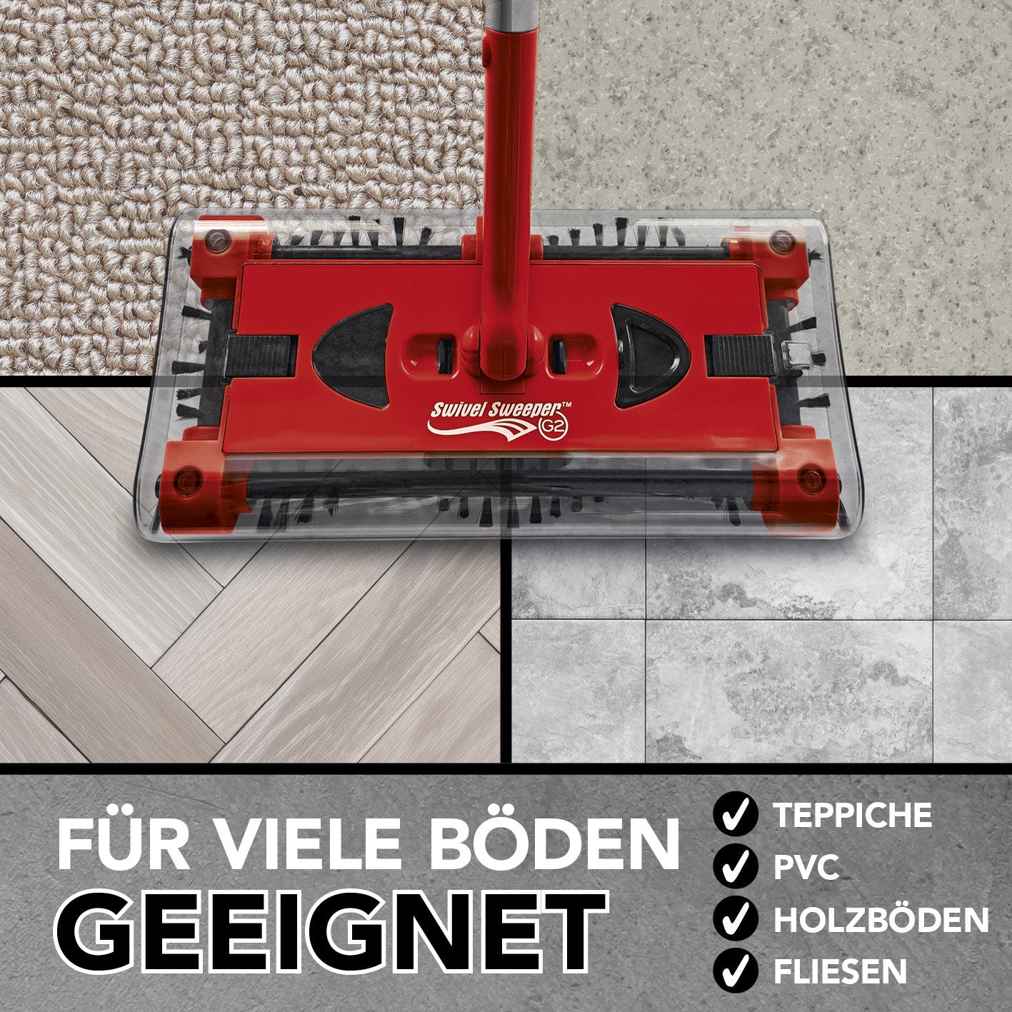 Swivel Sweeper G 2 Akkubesen kabellos - Rot