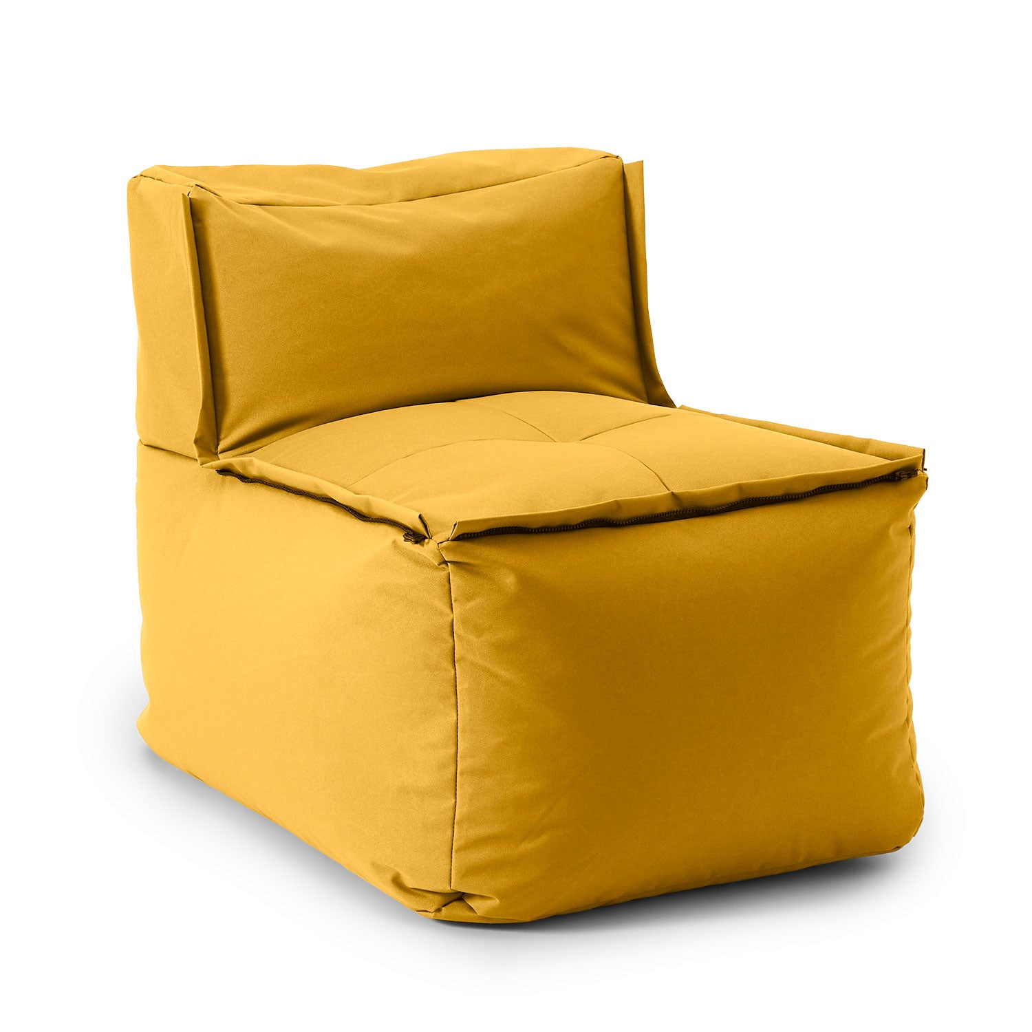 Sitzsack-Sofa Mittelstück (200 L) - Modulares System, senfgelb, für indoor & outdoor, mit extrastarkem Bezug und praktischem Reißverschluss
