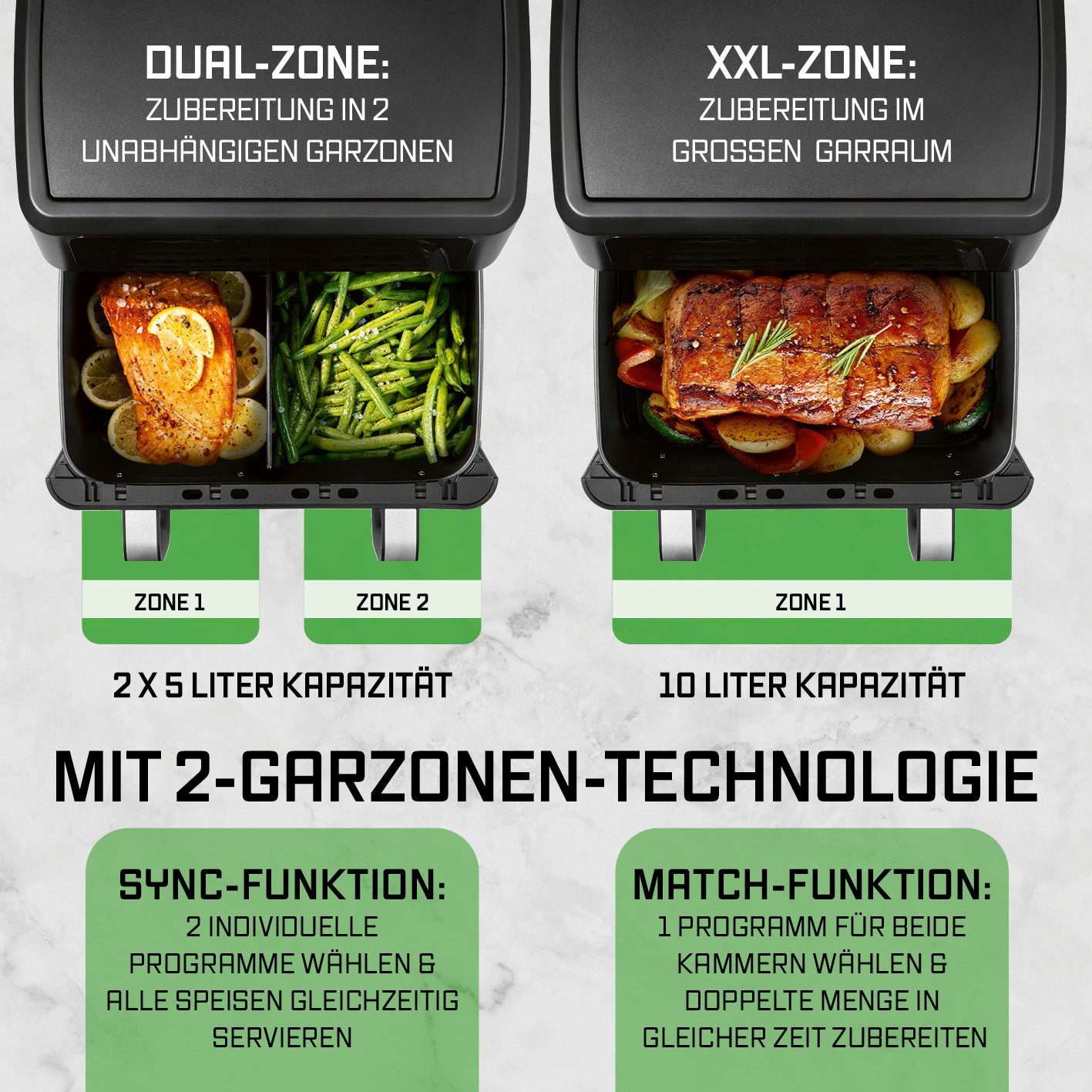 Vario-Kammer-Heißluftfritteuse - 10 Liter