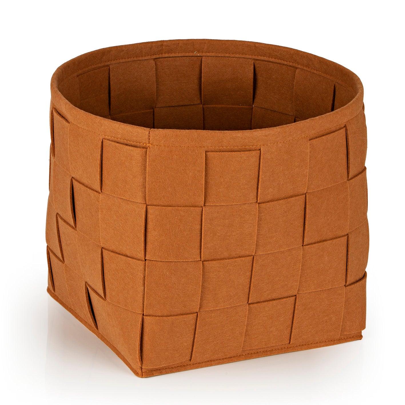 Filz-Aufbewahrungskorb M - 32 x 32 x 32 cm - Rost, moderner faltbarer Filzkorb in Rostfarbe für vielseitige Aufbewahrung im Haushalt.