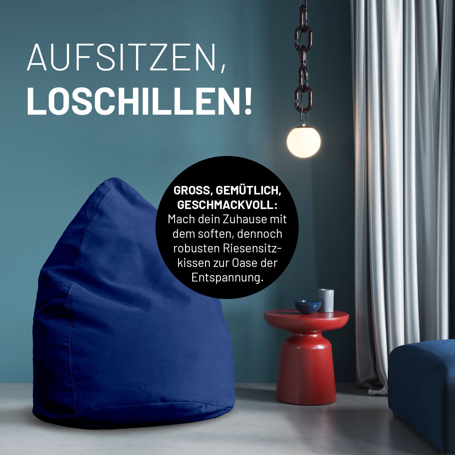 Luxury XL PLUS Sitzsack (220 L) - indoor - Royalblau