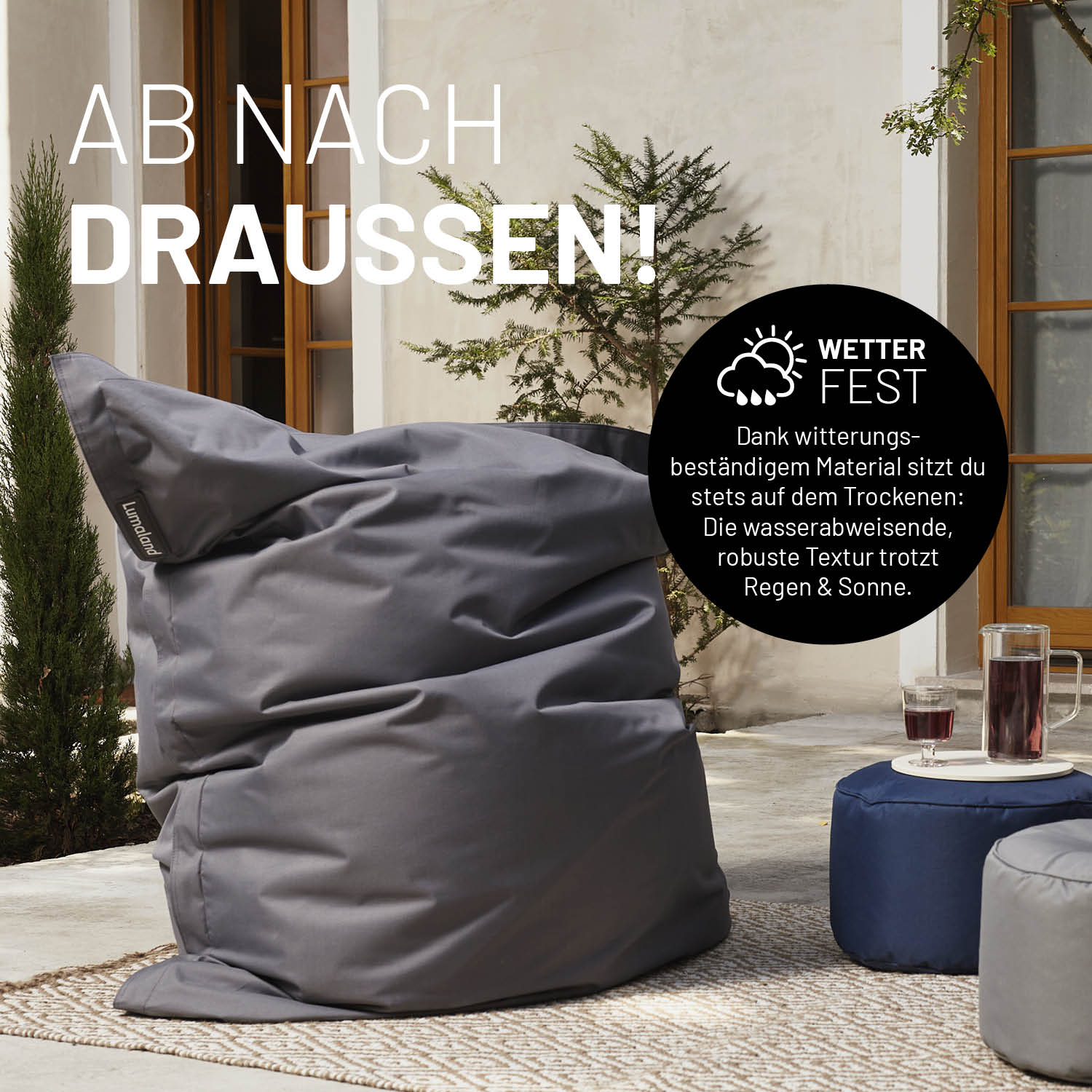 Sitzsack Classic XXL (380 L) - indoor & outdoor - Pastell Grün mit wetterfestem, wasserabweisendem Material für drinnen und draußen.