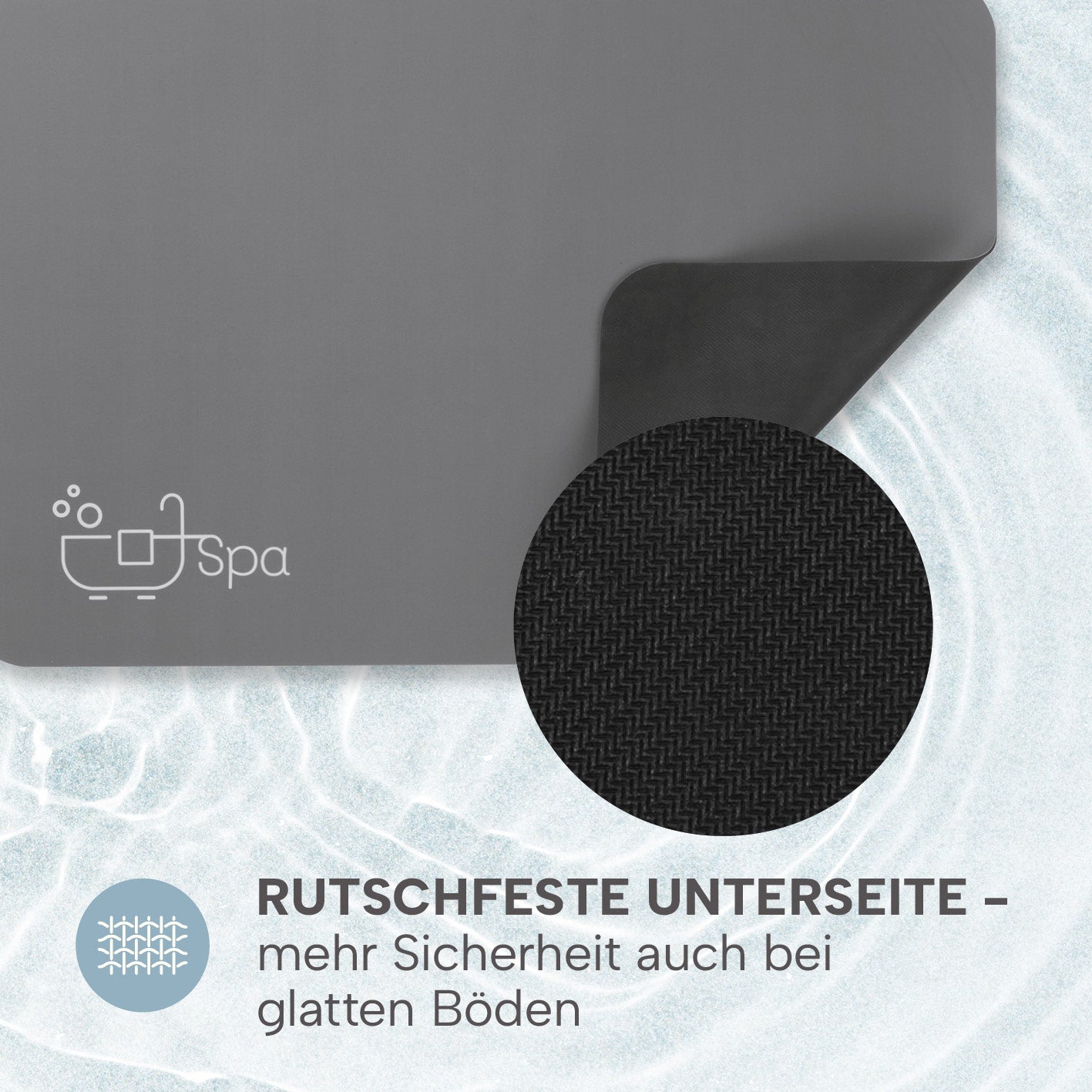 Badematte Spa - 60 x 90 cm - Dunkelgrau