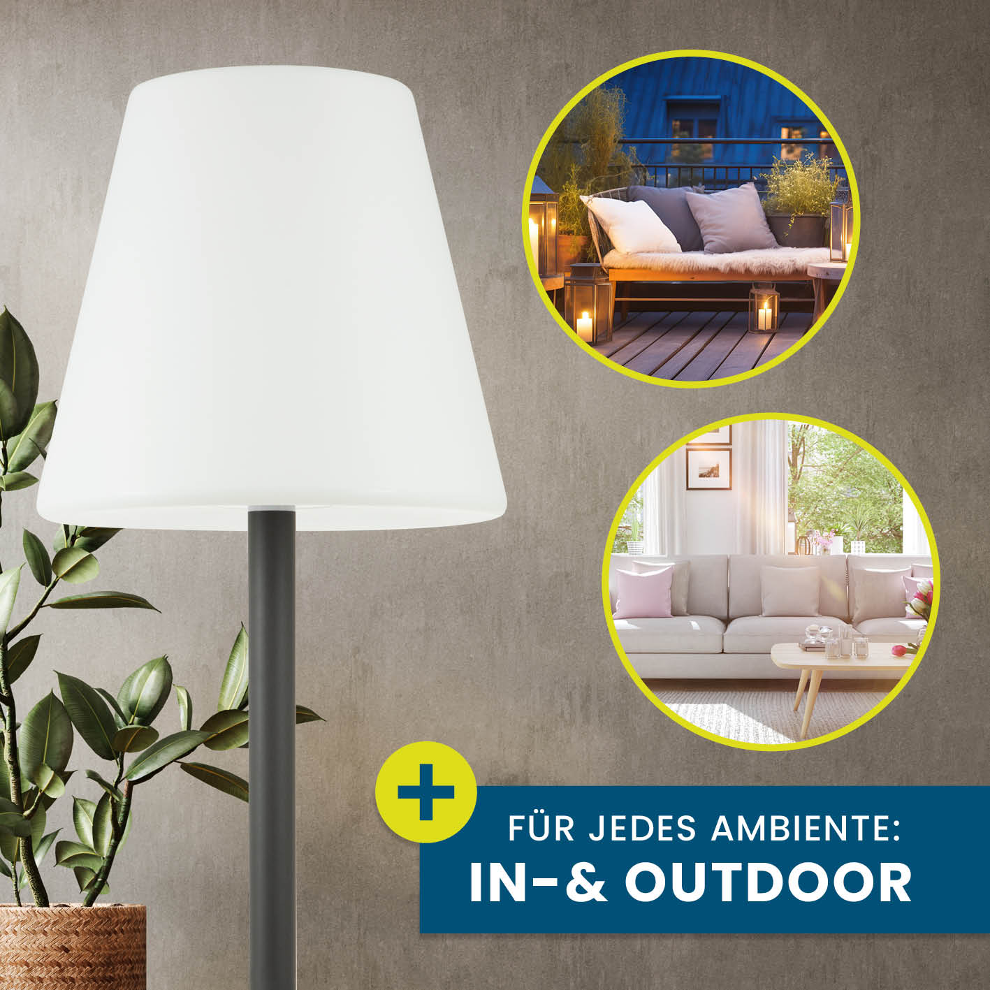 LED-Standleuchte dimmbar - 187 cm - schwarz/weiß