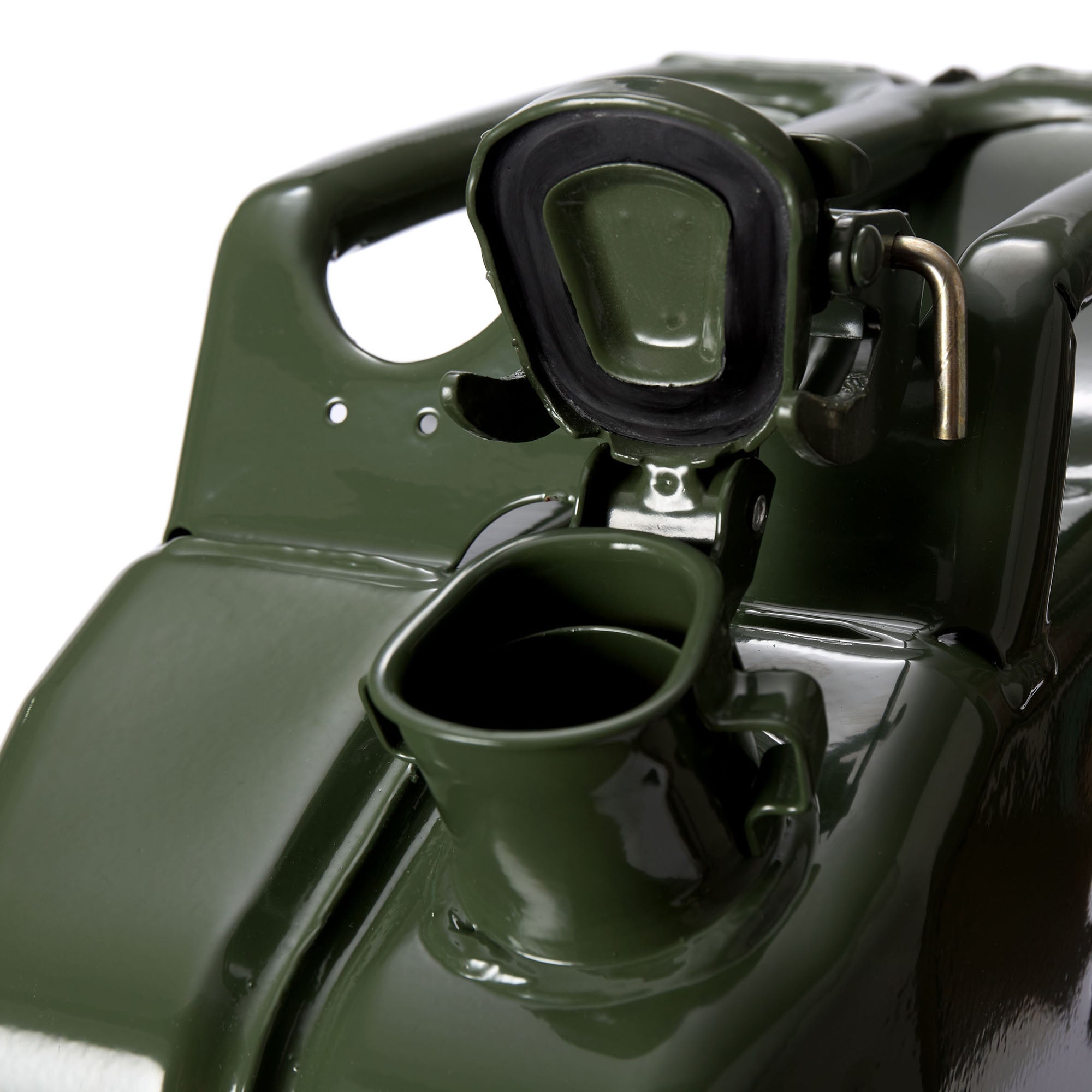 Metall Benzinkanister Kraftstoffkanister olivgrün 20 Liter - 5 Stück, stoss- und auslaufsicher aus 0,9mm Stahl, UN-zugelassen.