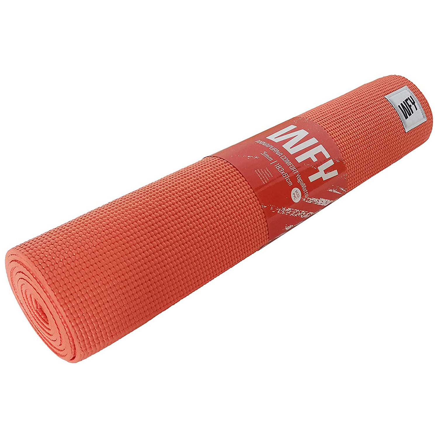 Fitnessmatte Yogamatte "Annapurna Comfort" 183x61 cm, rutschfest, pflegeleicht, ideal für Pilates, Fitness und Workouts in Orange.