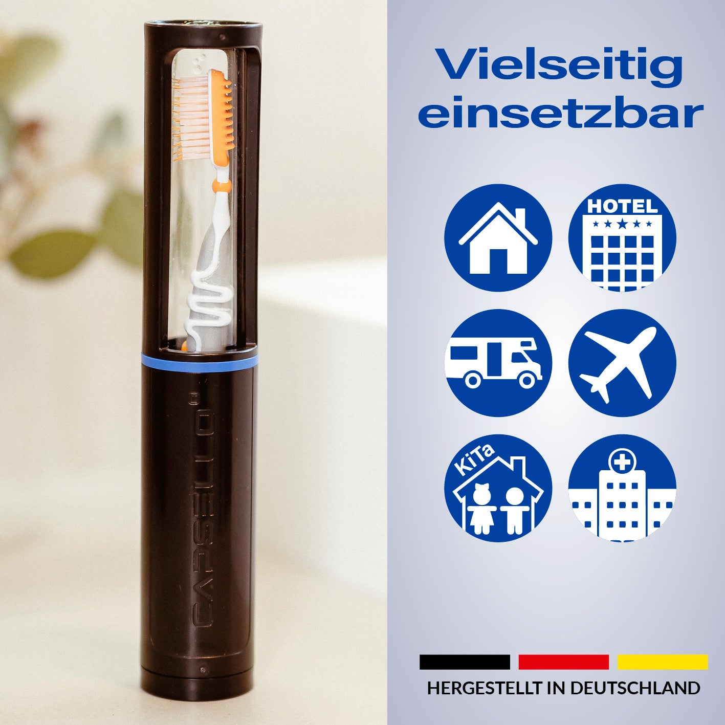 Zahnbürstenbox - schwarz - 2er-Set