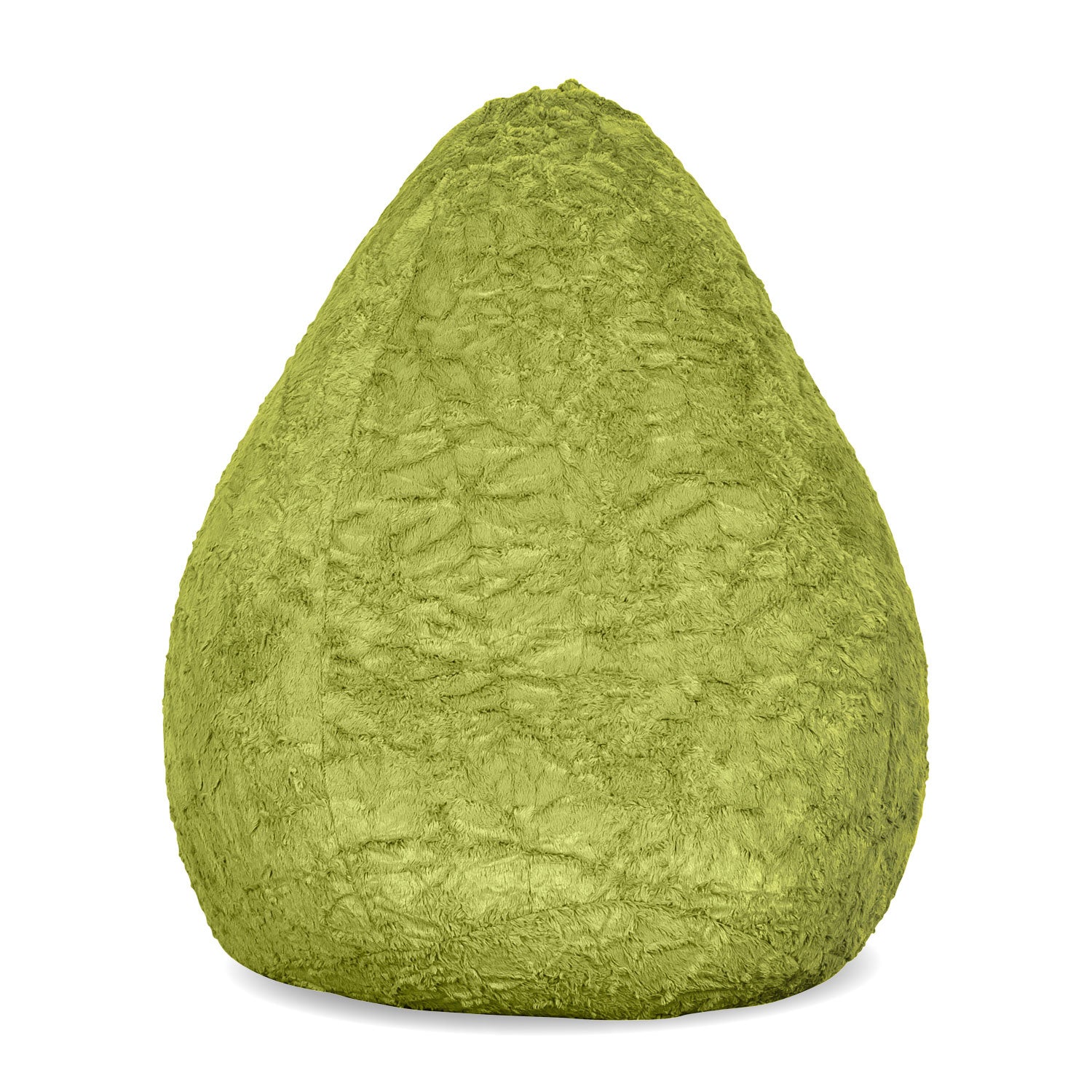 Luxury Fluffy Sitzsack (120 L) - indoor - Grün, weicher Webplüsch, ergonomisch, robuste EPS-Füllung für komfortables Sitzen.