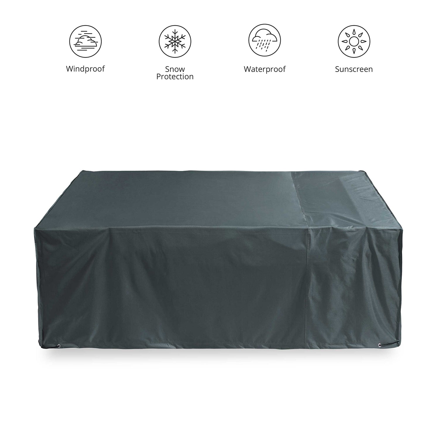 Abdeckplane für Gartenmöbel - 200 x 160 x 70 cm - Grün/Grau, wasserdicht, winddicht, UV- und Schneeschutz, robuste Schutzhülle.