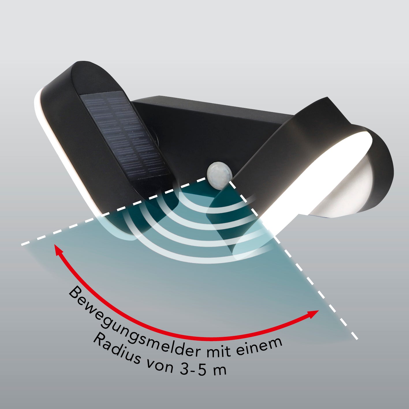 Doppel-Solarstrahler mit Bewegungsmelder - 2er-Set